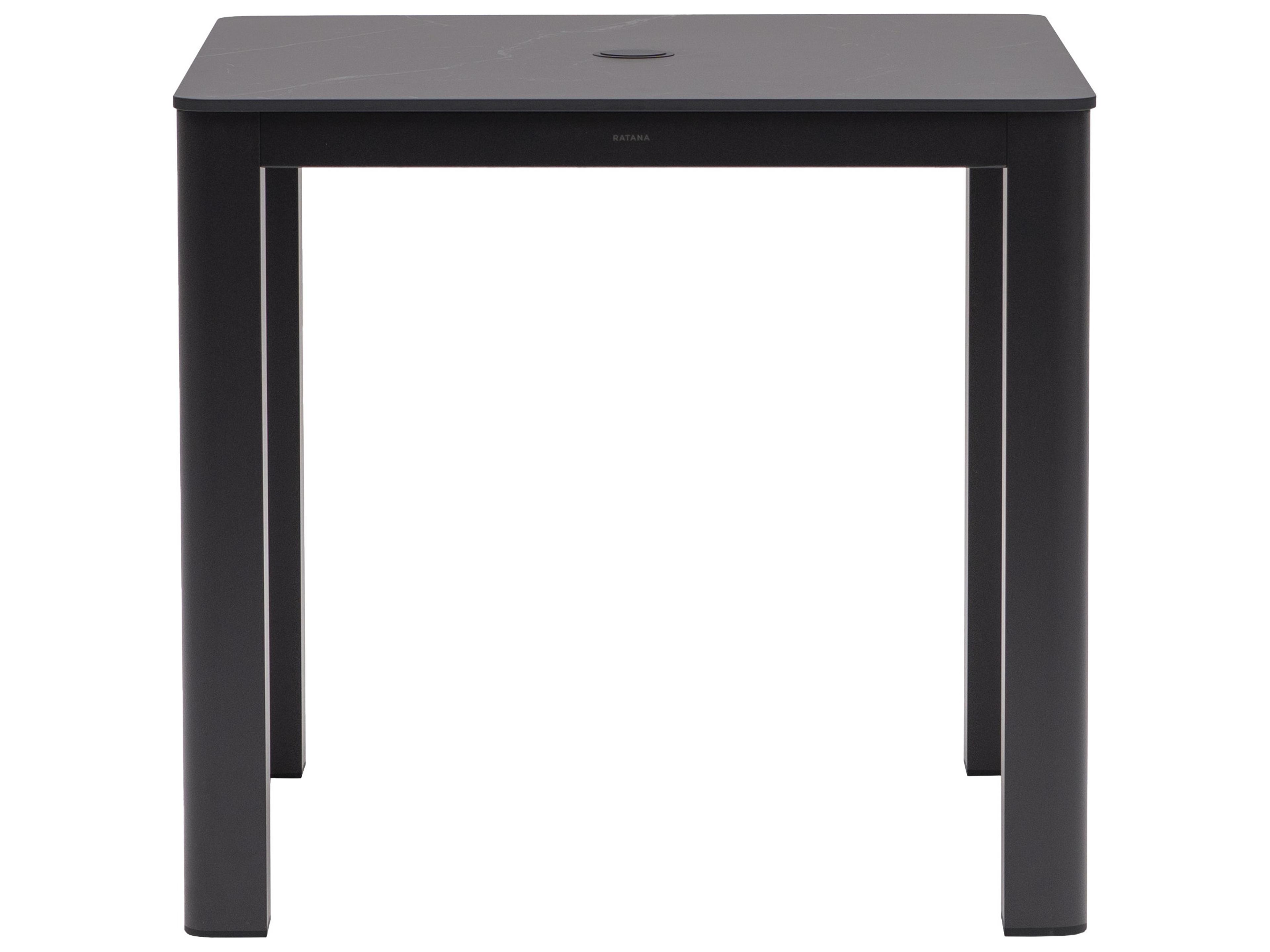 Ratana Hampshire Tables Aluminum Square Umbrella Hole Dining Table