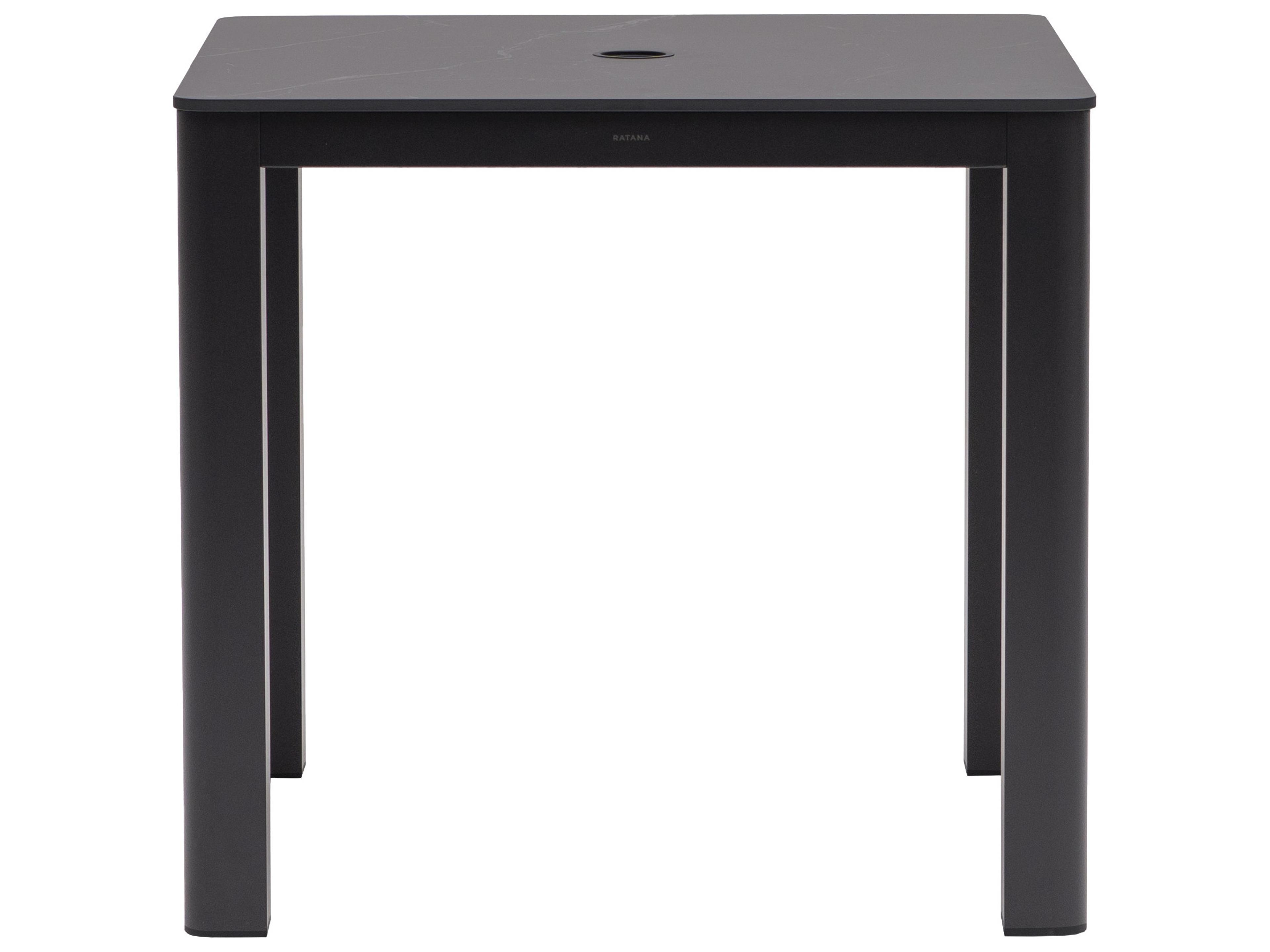 Ratana Hampshire Tables Aluminum Square Umbrella Hole Dining Table