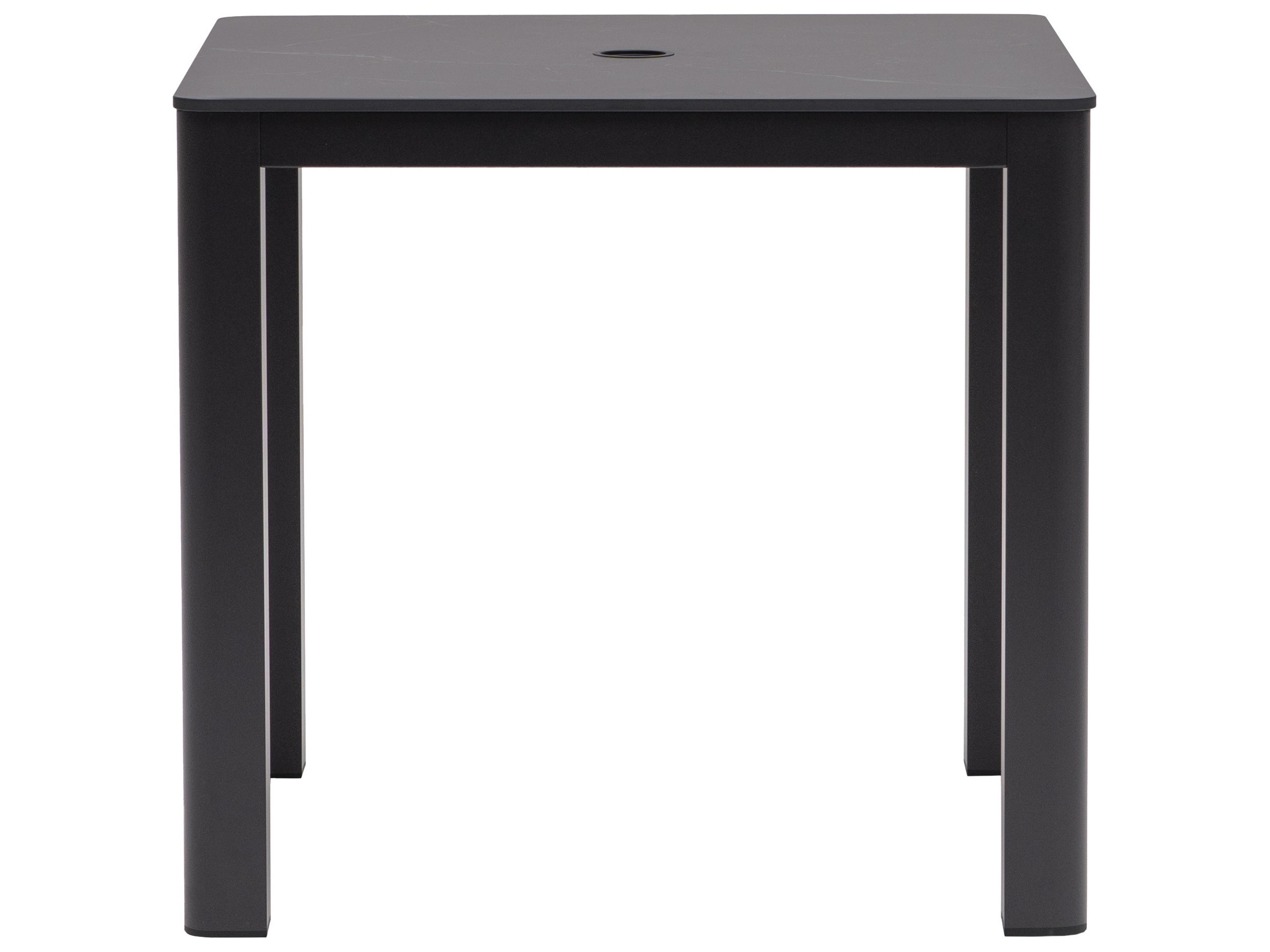 Ratana Hampshire Tables Aluminum Square Umbrella Hole Dining Table