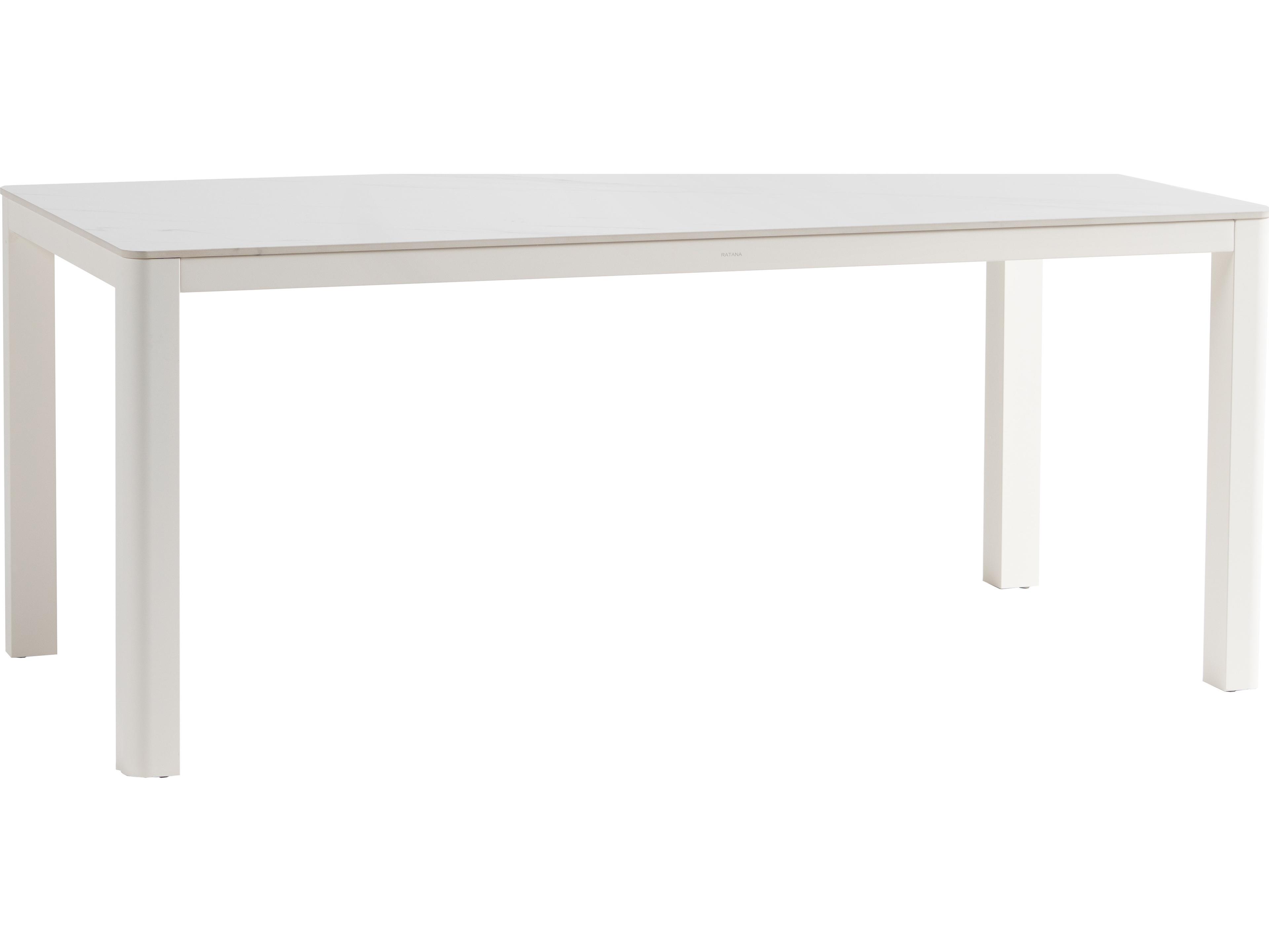 Hampshire Tables Aluminum Rectangular Umbrella Hole Dining Table