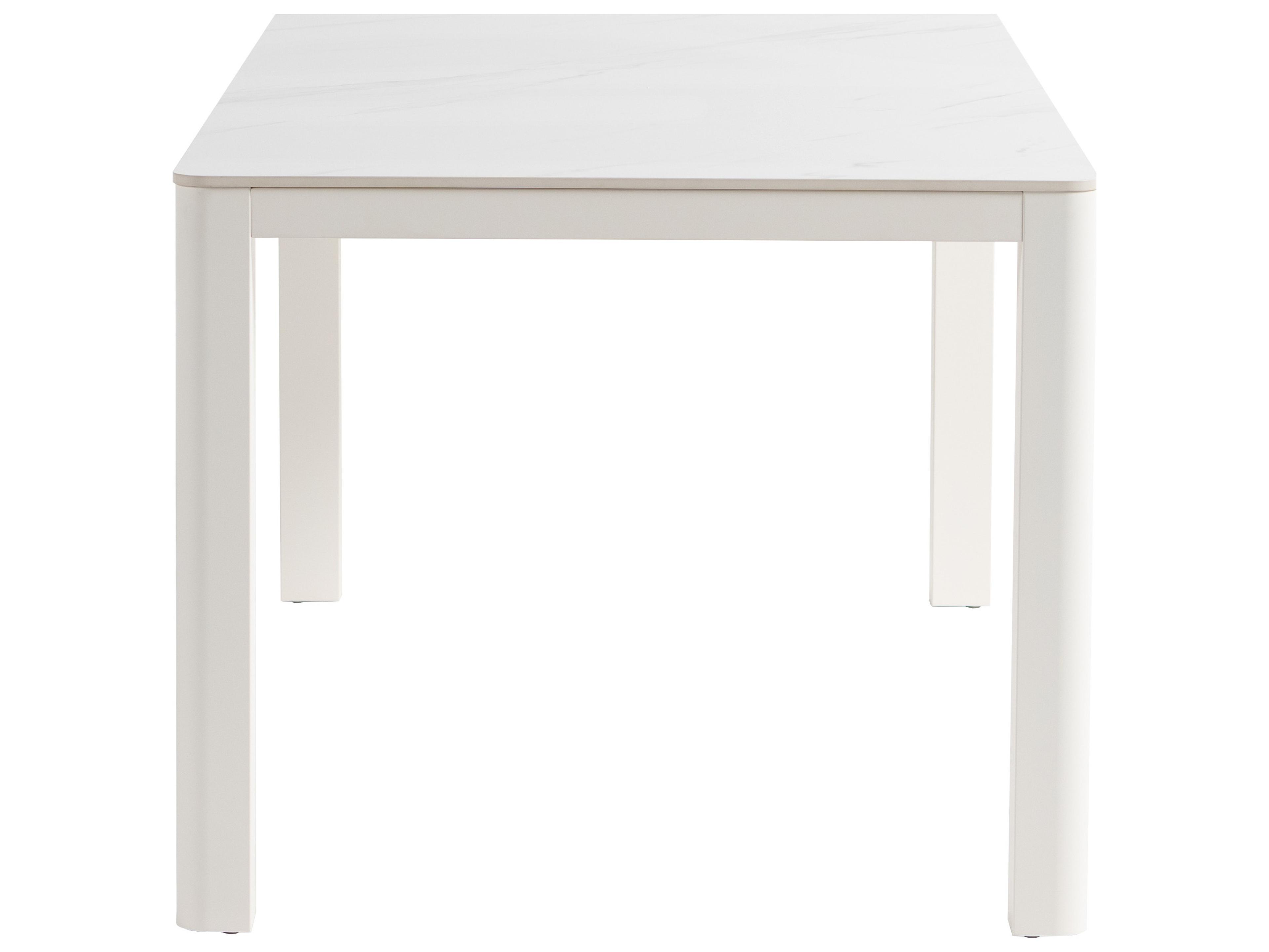 Ratana Hampshire Tables Aluminum Rectangular Umbrella Hole Dining Table