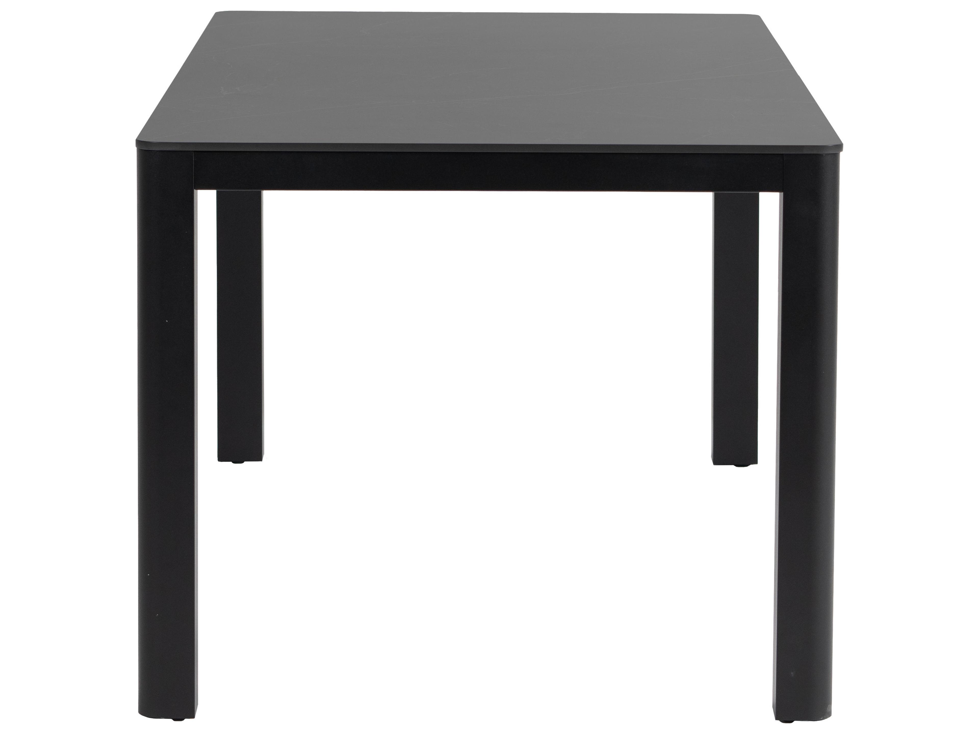 Ratana Hampshire Tables Aluminum Rectangular Umbrella Hole Dining Table