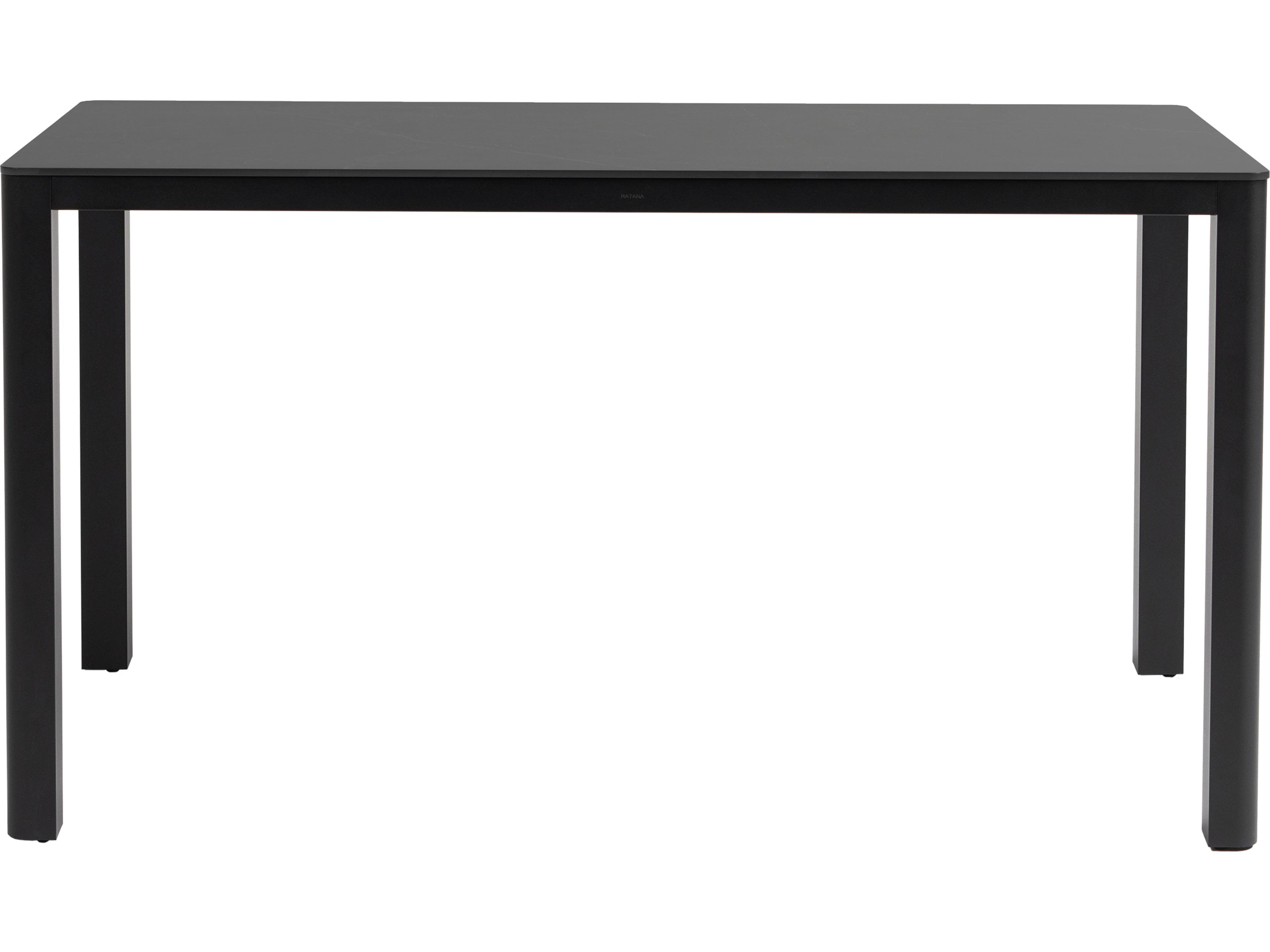 Ratana Hampshire Tables Aluminum Rectangular Umbrella Hole Bar Table