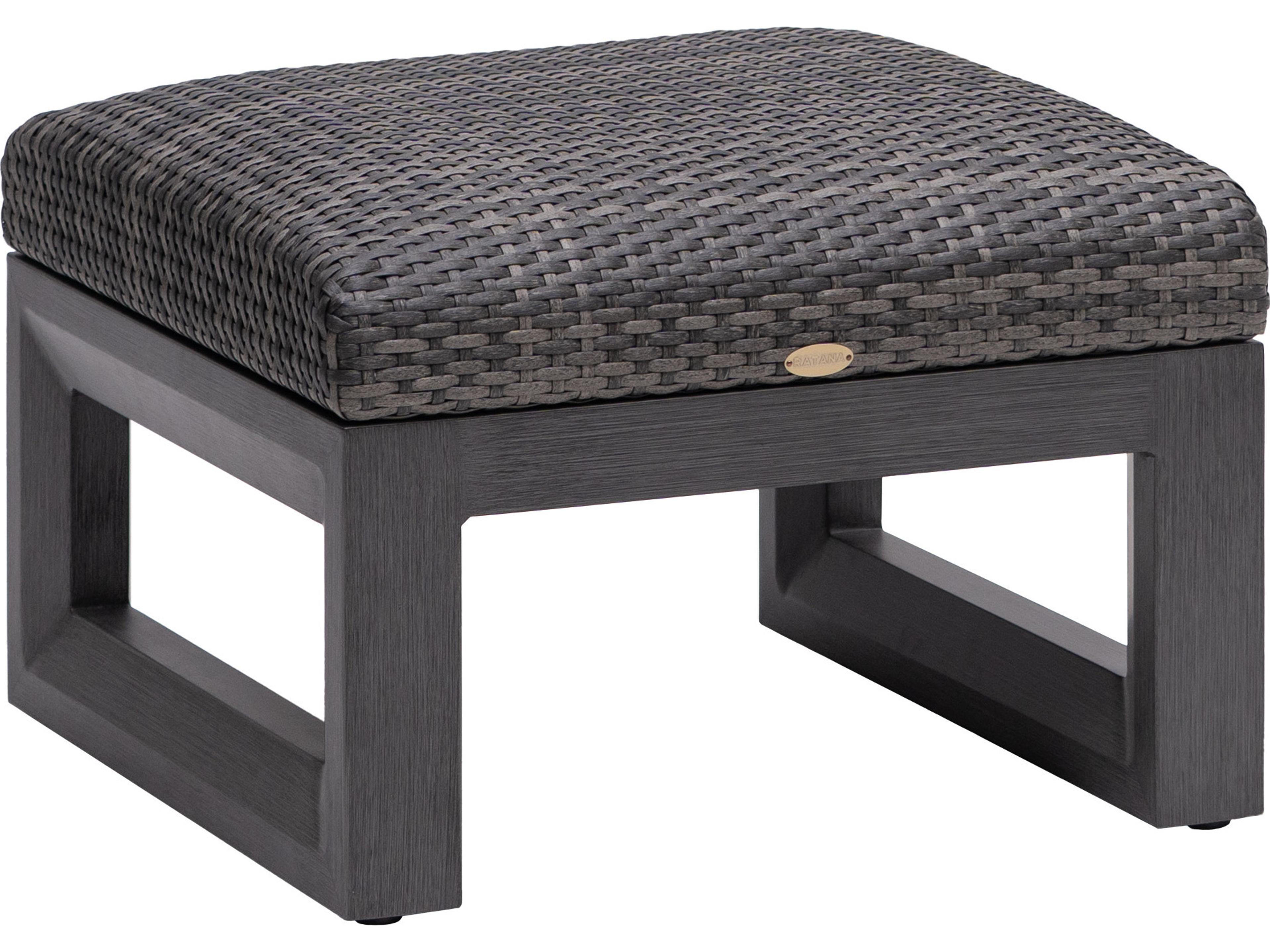 Bergen Aluminum Wicker Ottoman