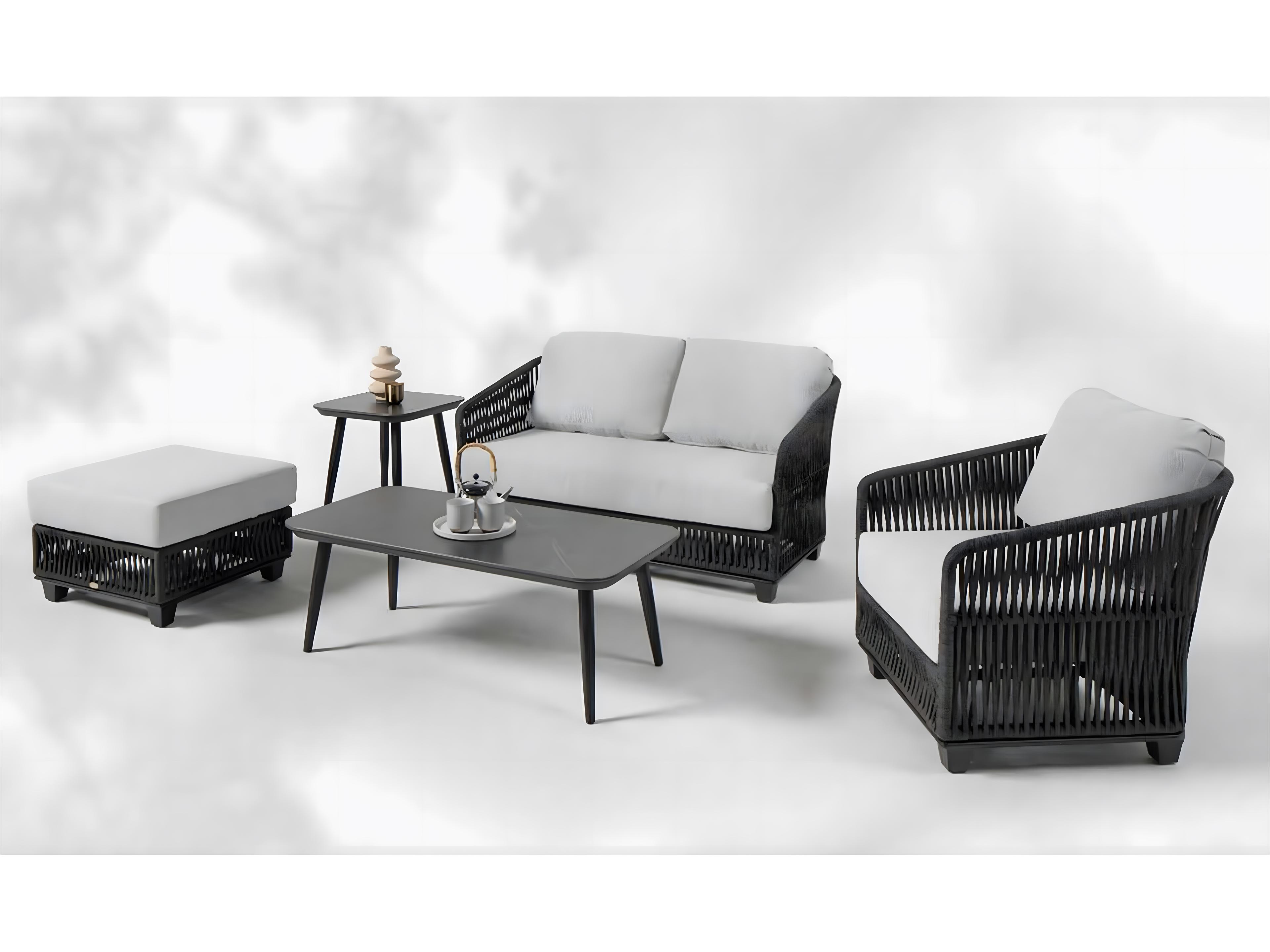 Ratana Gemelli Silver Diva Night Aluminum Cushion Loveseat