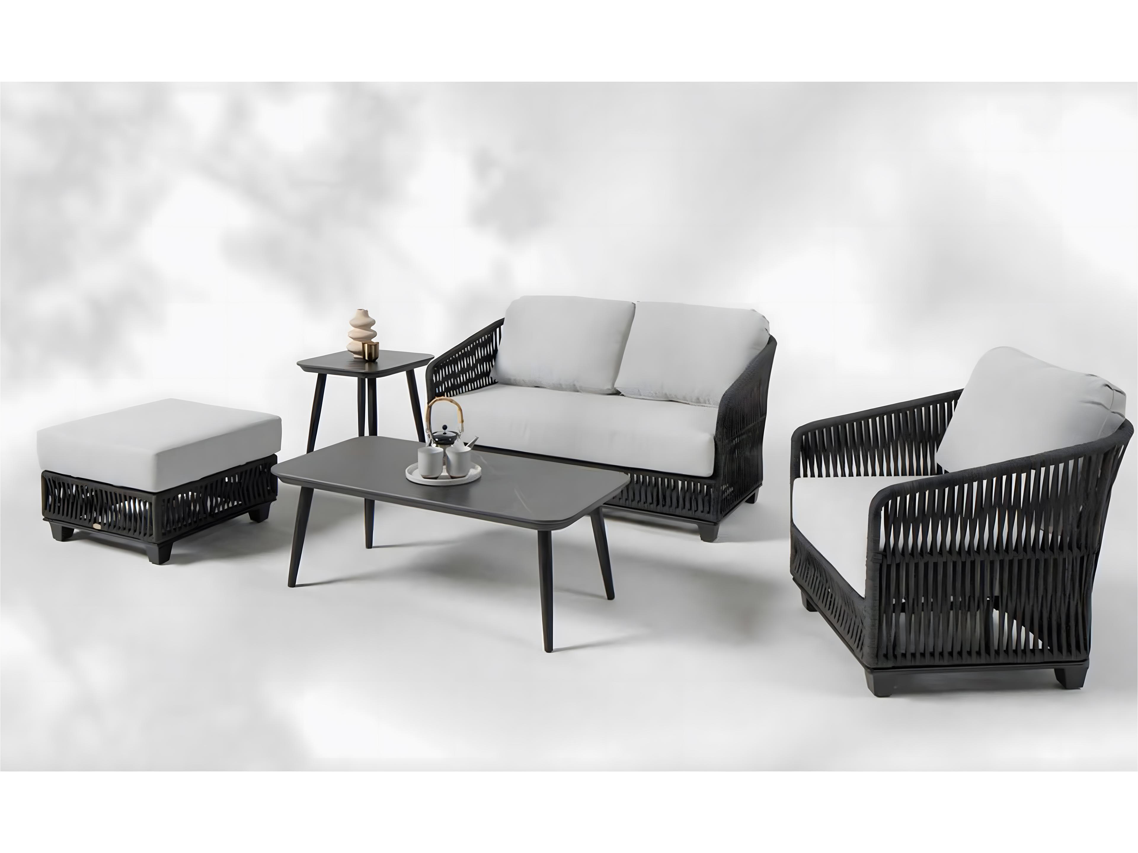 Ratana Gemelli Silver Diva Night Aluminum Cushion Ottoman