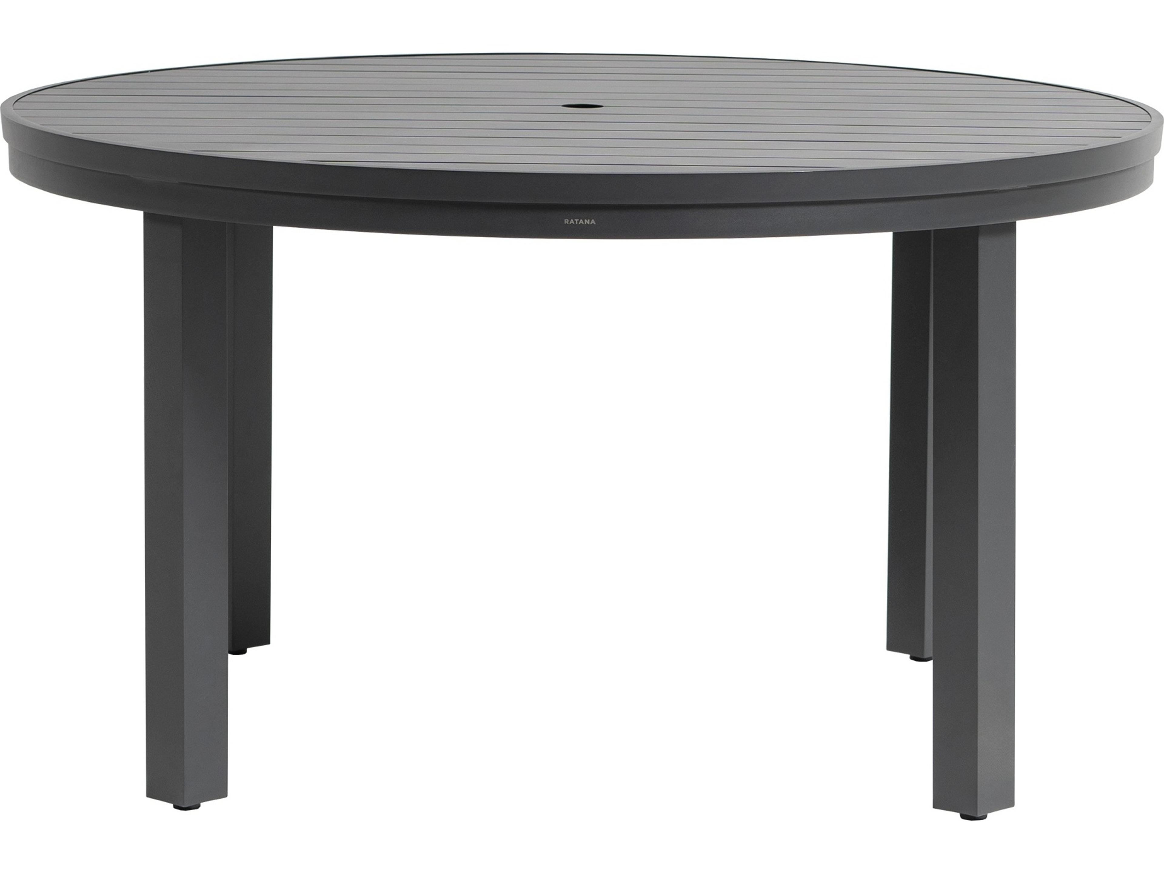 Ratana Vienna Aluminum Round Umbrella Hole Dining Table