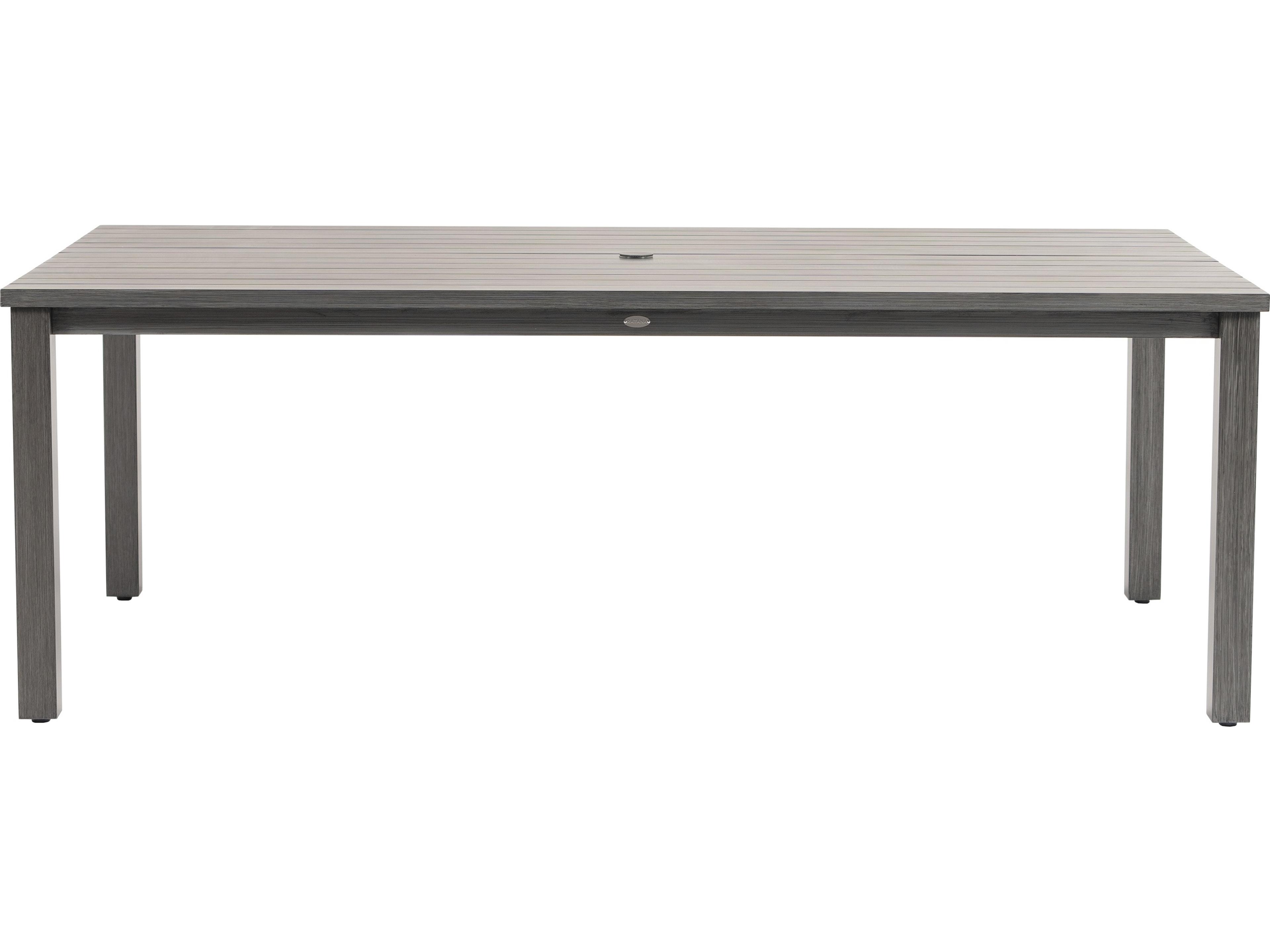 Ratana Oasis Aluminum Rectangular Umbrella Hole Dining Table