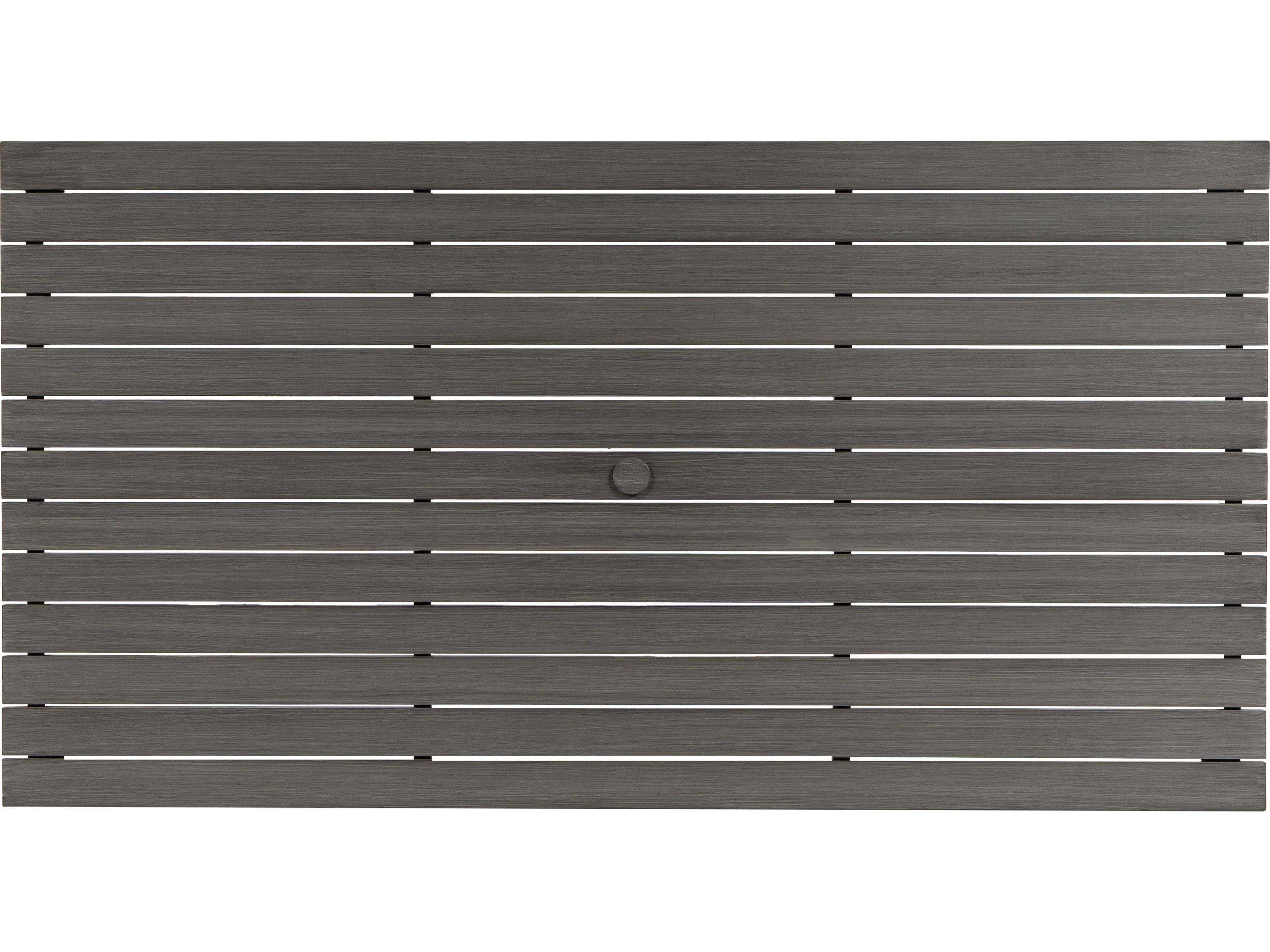 Ratana Oasis Aluminum Rectangular Umbrella Hole Dining Table