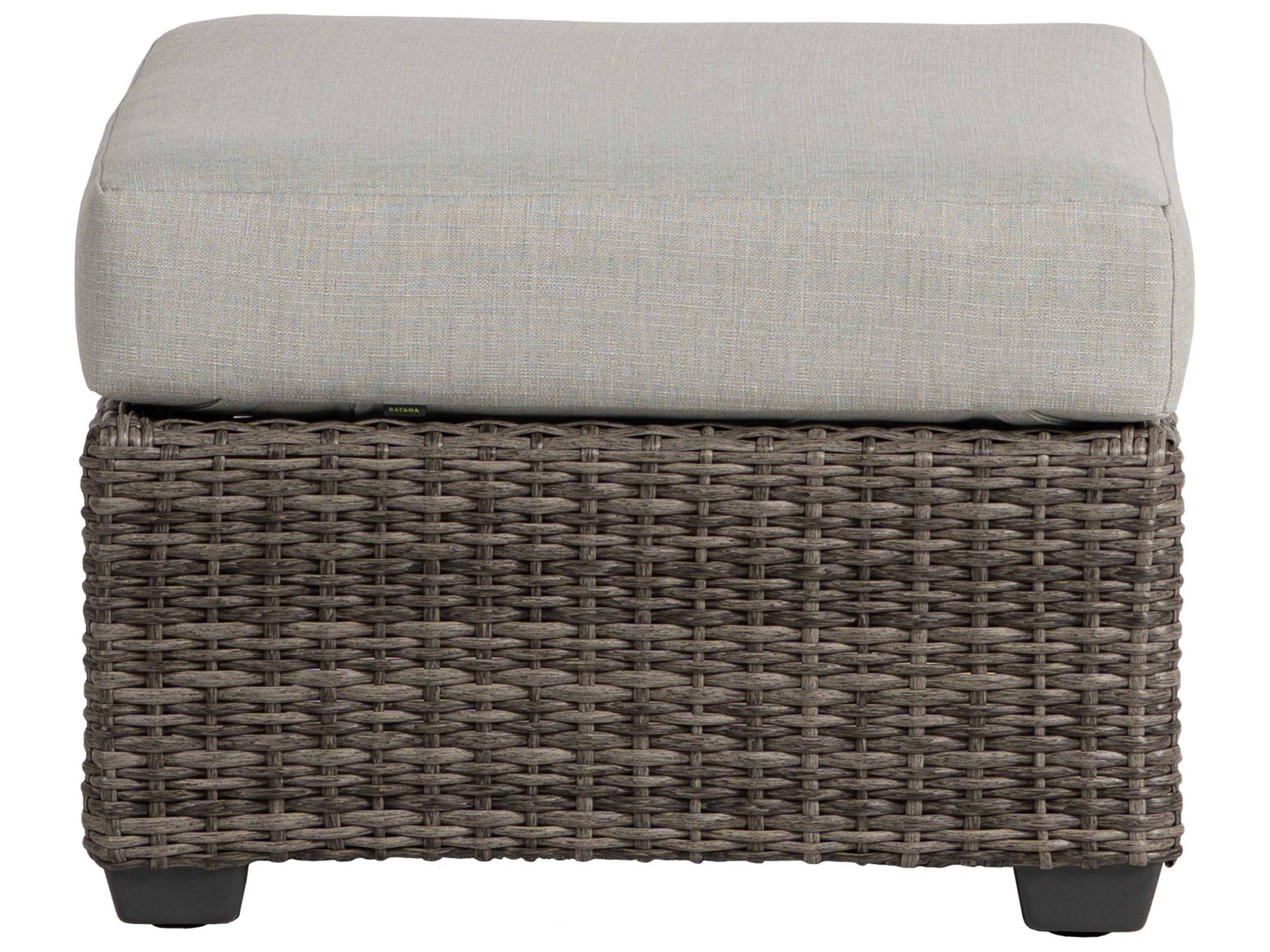 Ratana Coral Gables Aluminum Wicker Ottoman