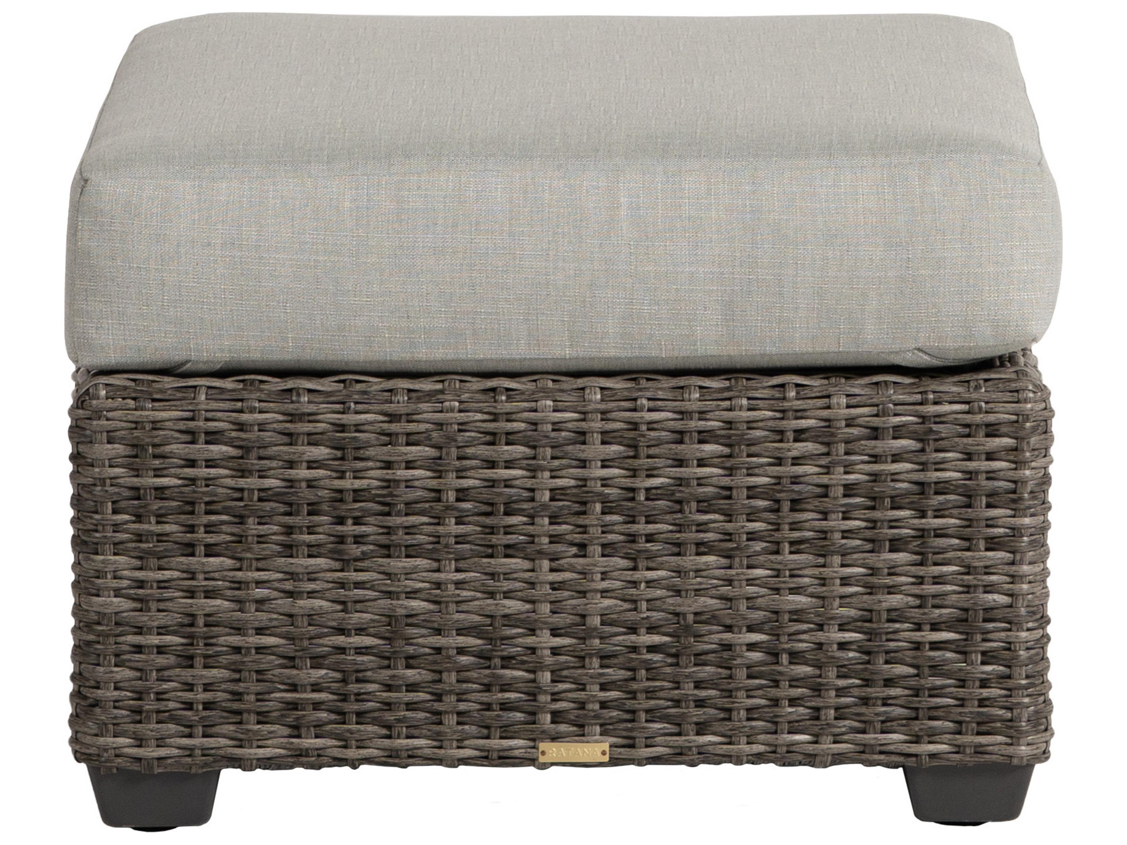 Ratana Coral Gables Aluminum Wicker Ottoman