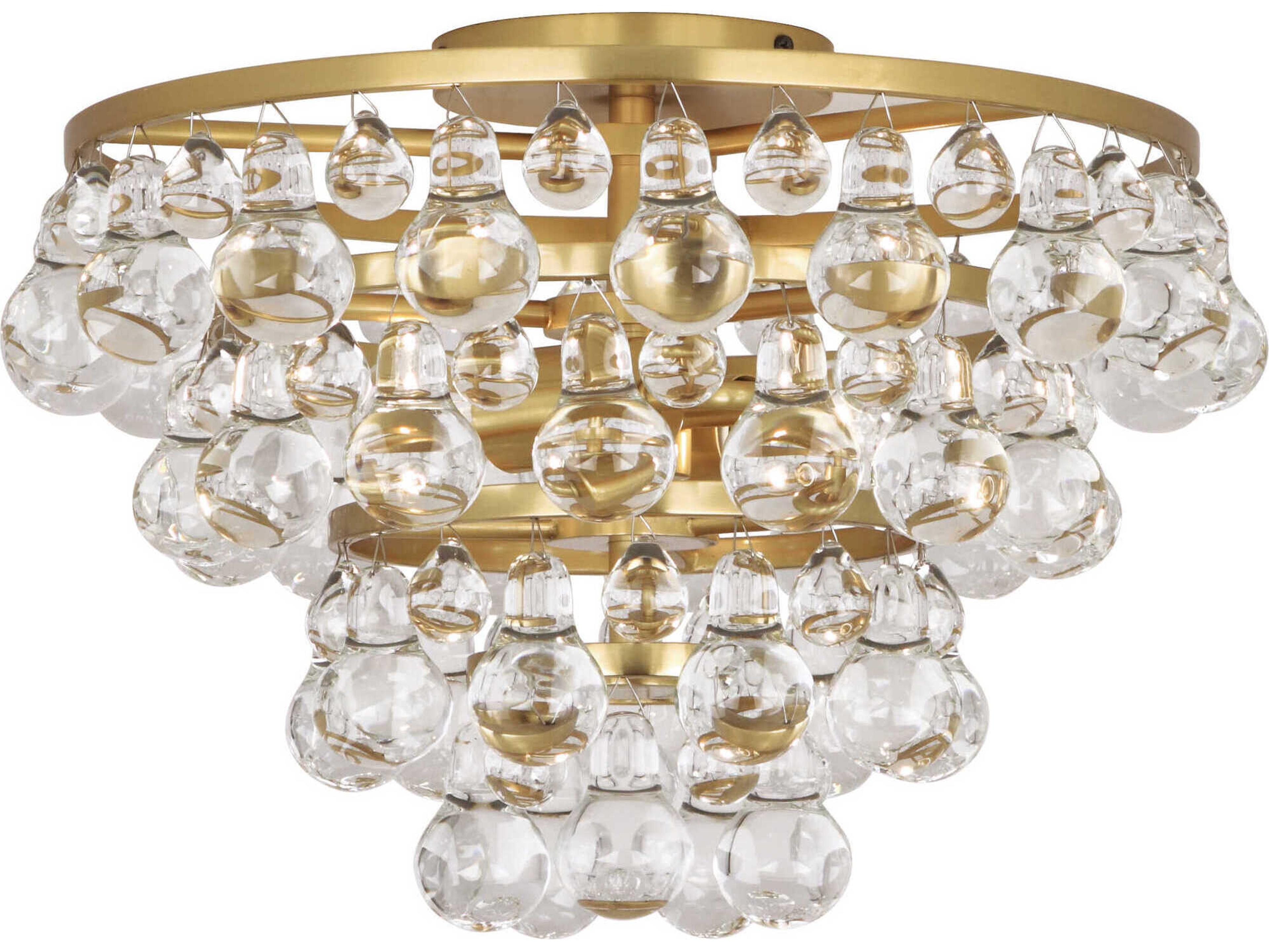 Bling 2-Light Antique Brass Tiered Flush Mount