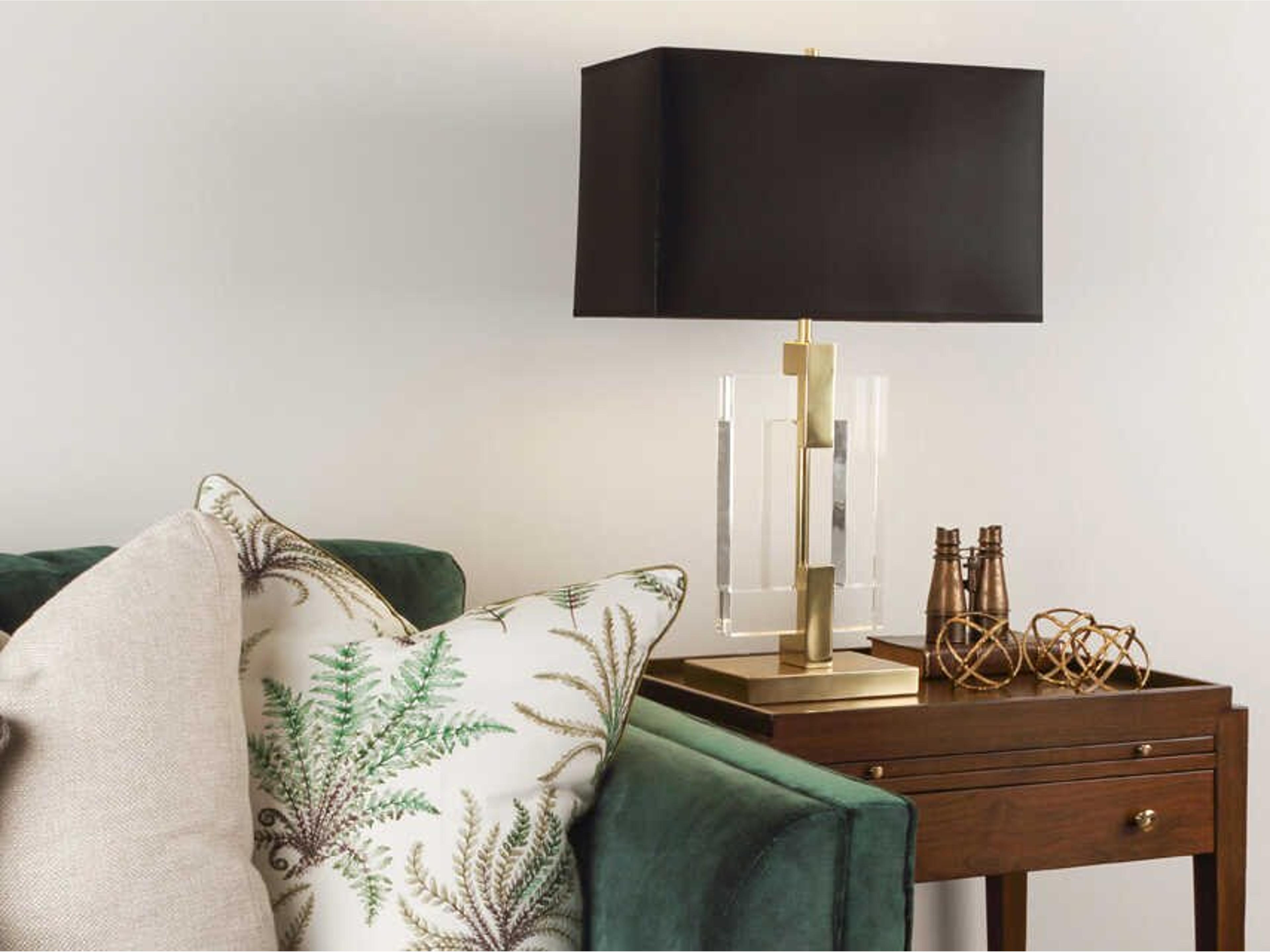 Robert Abbey Lincoln Modern Brass Crystal Buffet Lamp