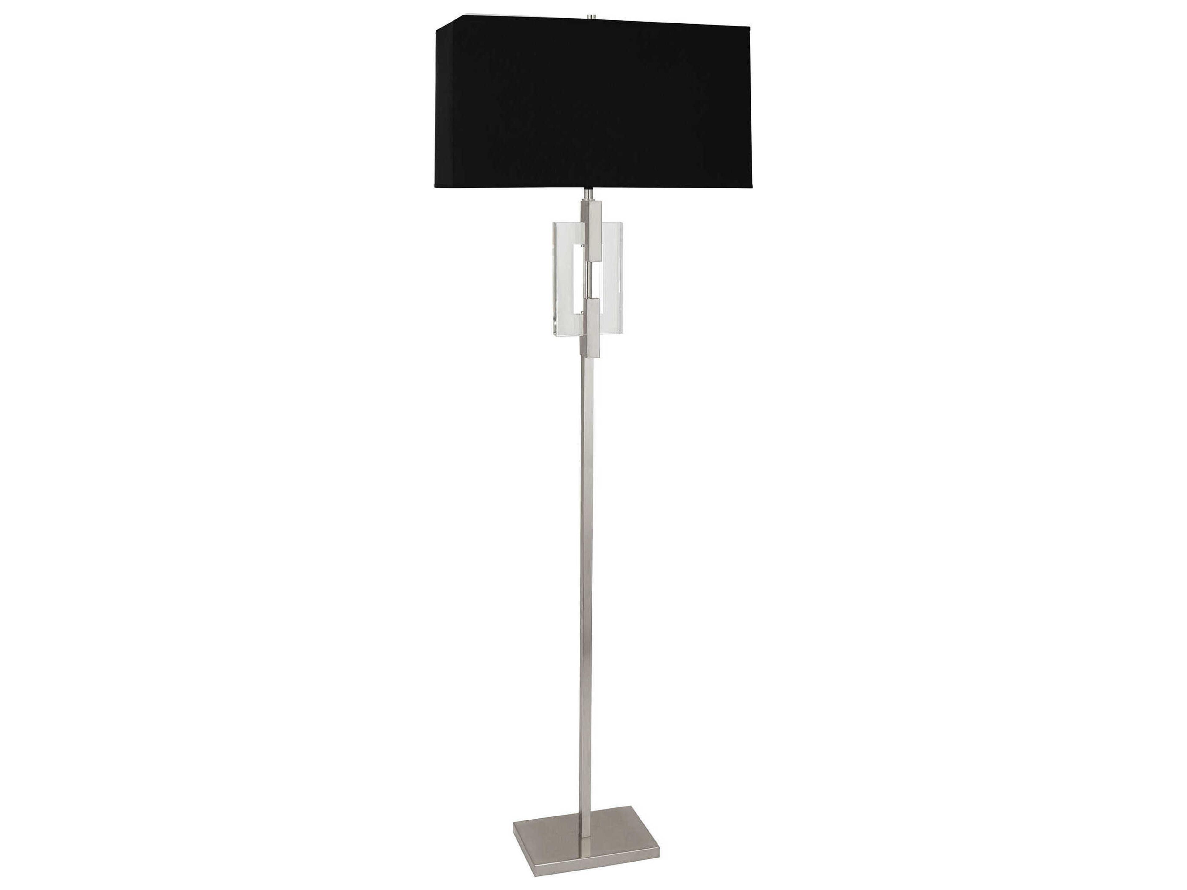 Lincoln Polished Nickel Crystal Floor Lamp