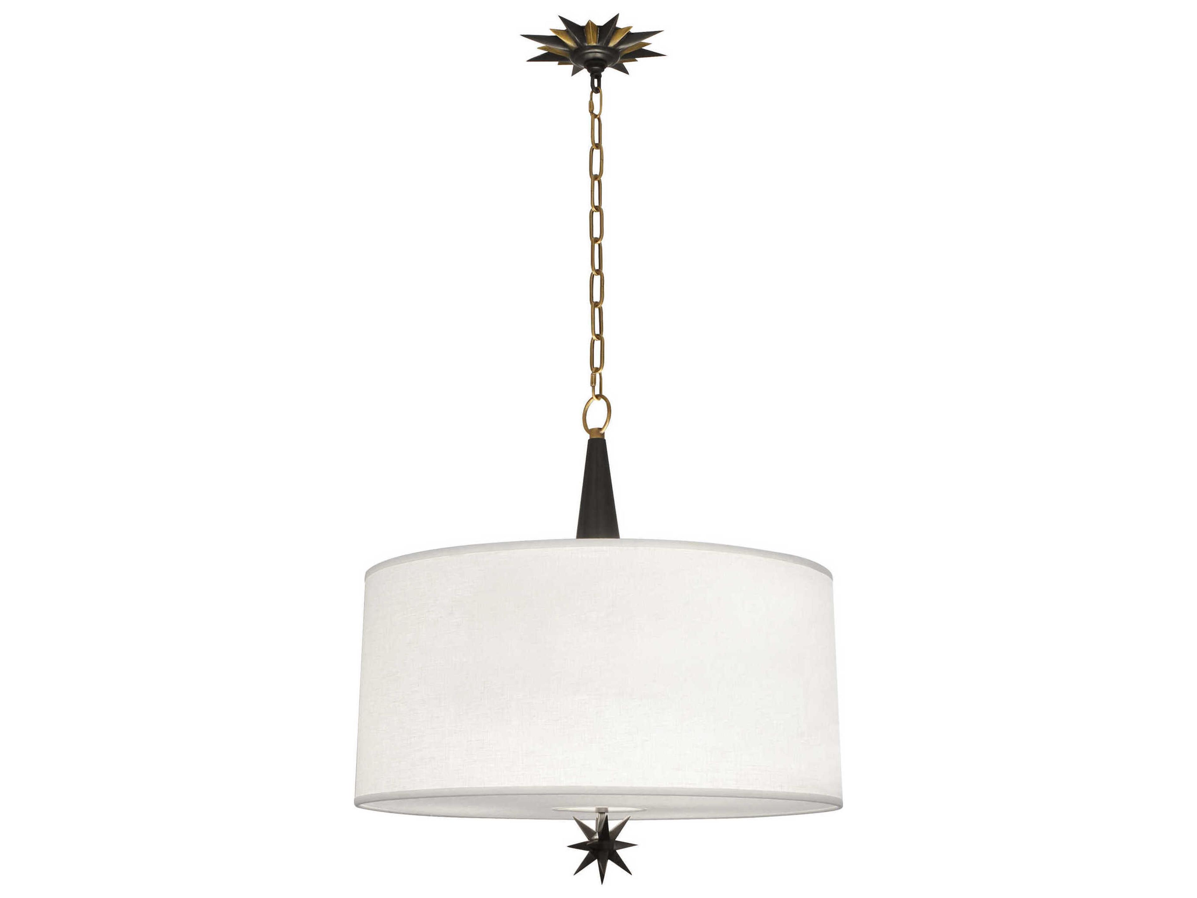 Cosmos 3-Light Deep Patina Bronze Warm Brass Drum Pendant