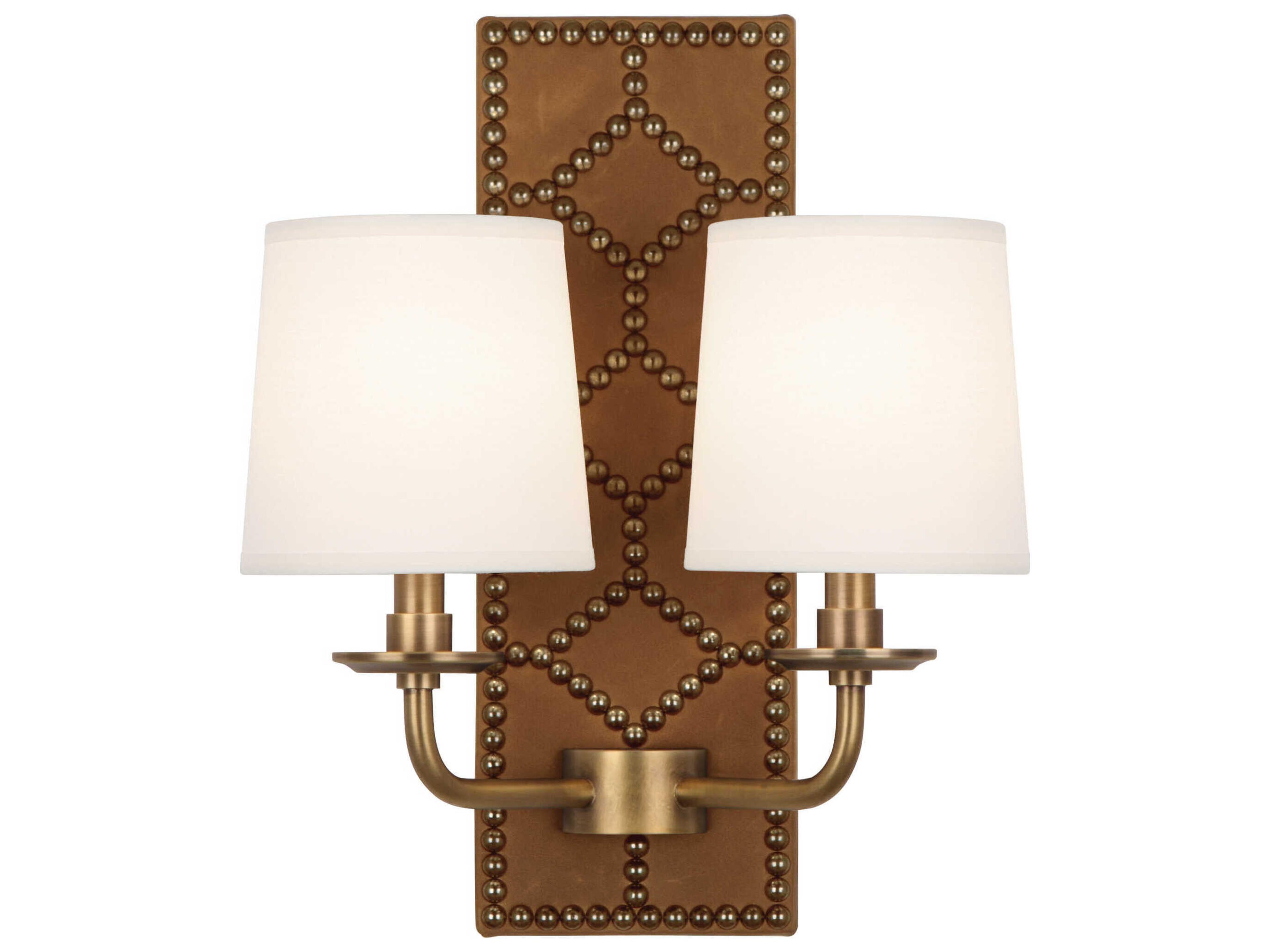 Williamsburg Lightfoot 2-Light English Ochre Leather Brown Traditional Wall Sconce
