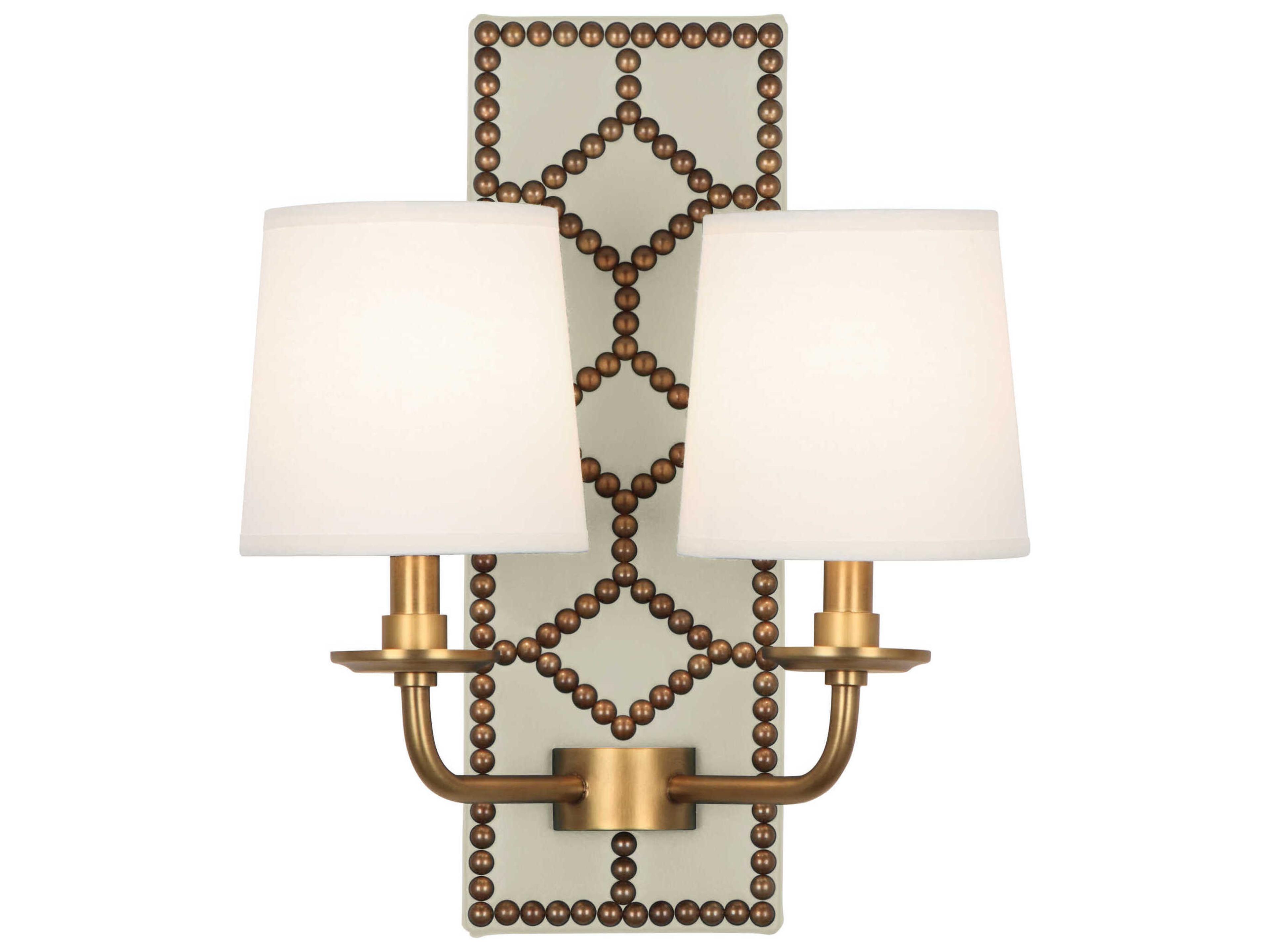 Williamsburg Lightfoot 2-Light Bruton White Leather Traditional Wall Sconce
