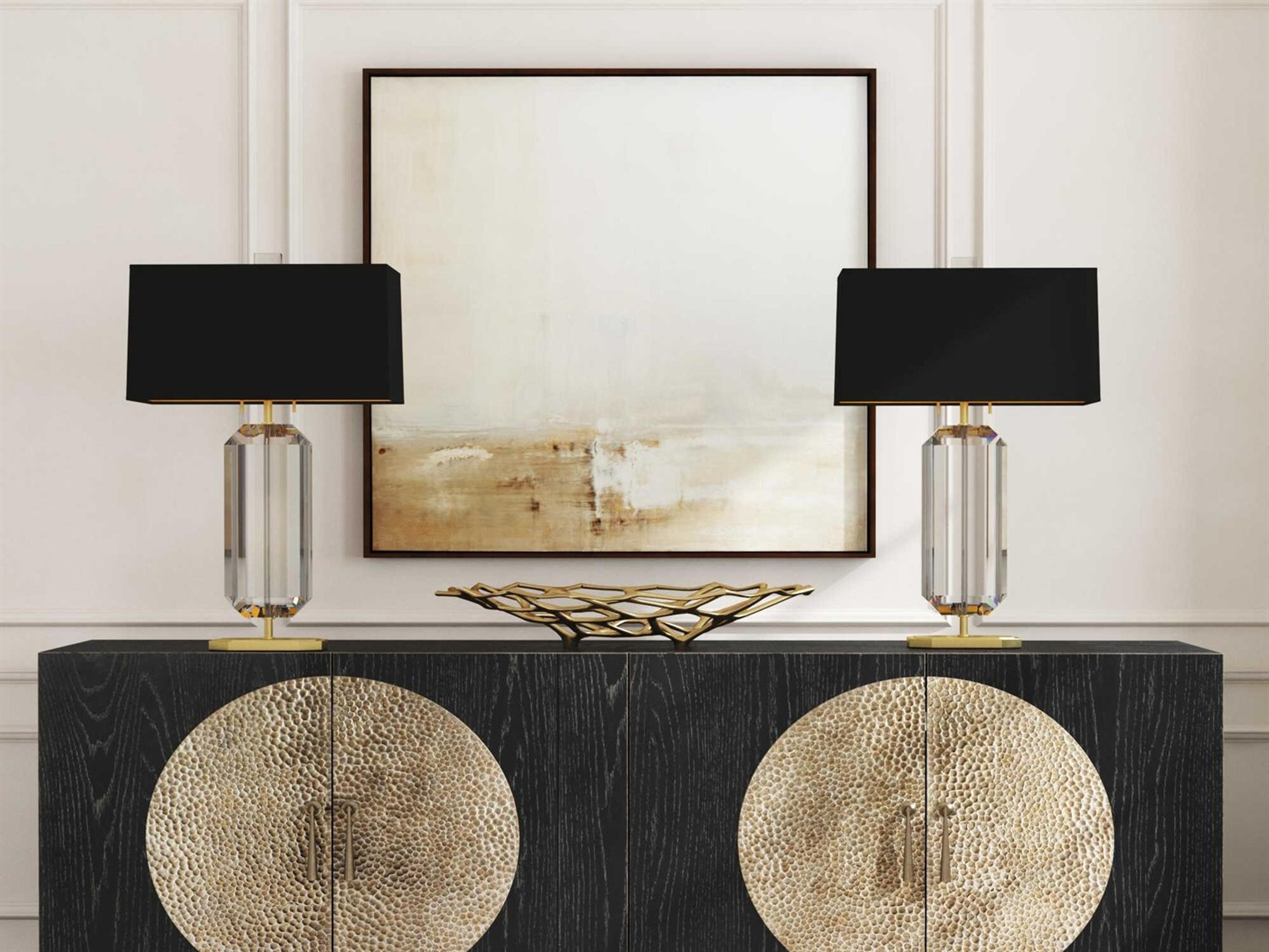 Robert Abbey Jacqueline Modern Brass Clear Crystal Buffet Lamp