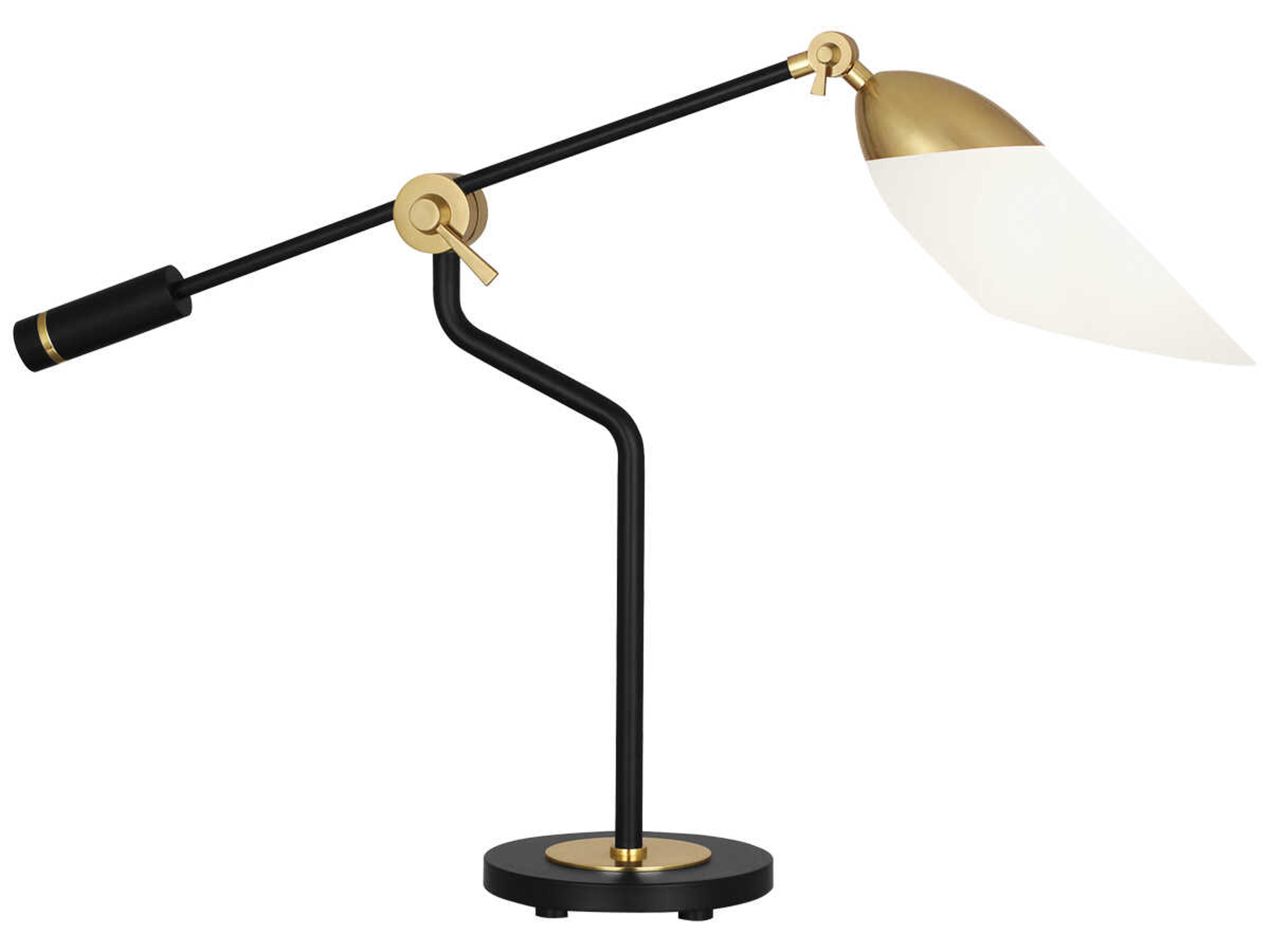 Ferdinand Matte Black Painted Modern Brass Desk Lamp
