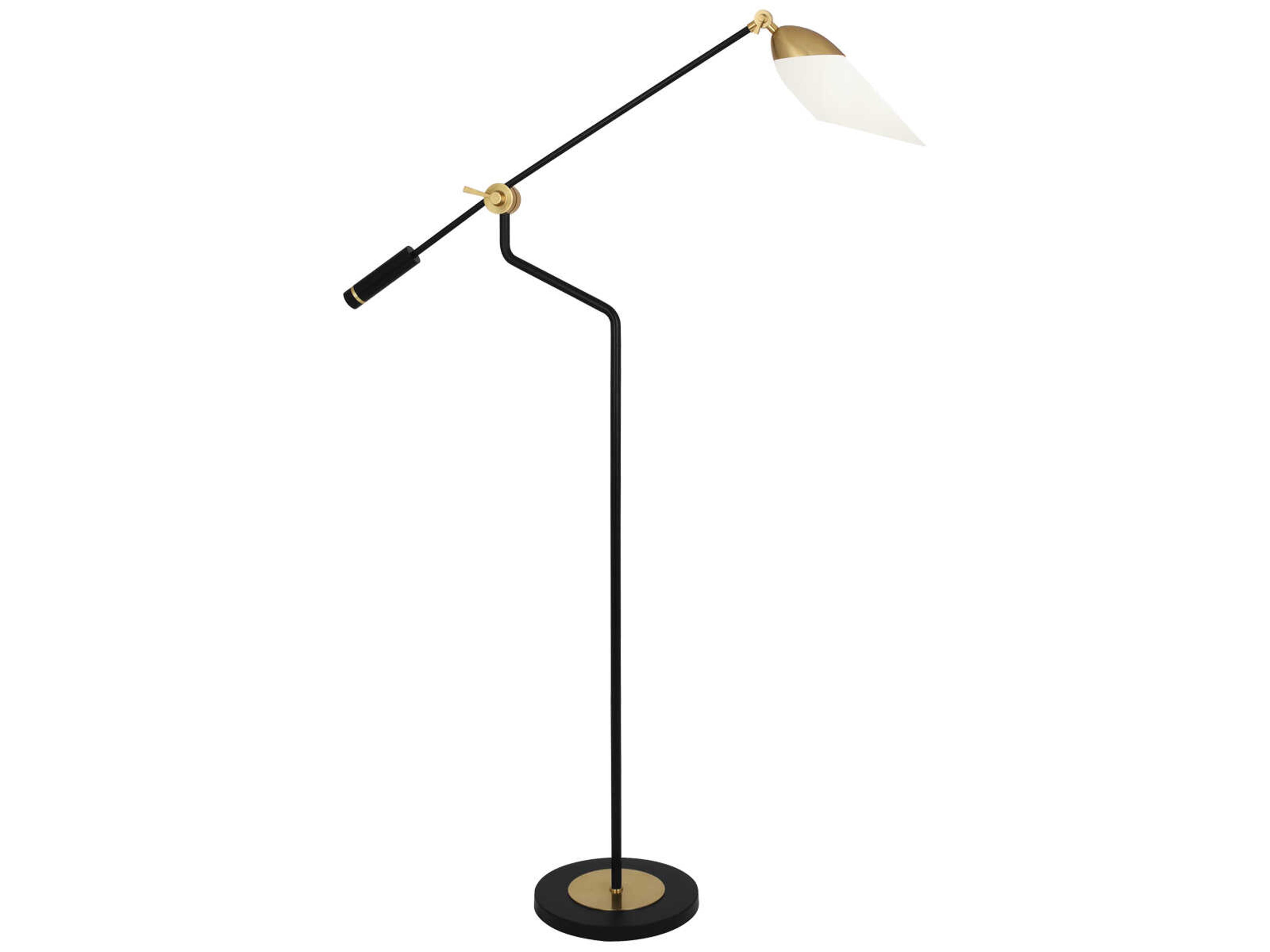 Ferdinand Matte Black Painted Modern Brass Floor Lamp
