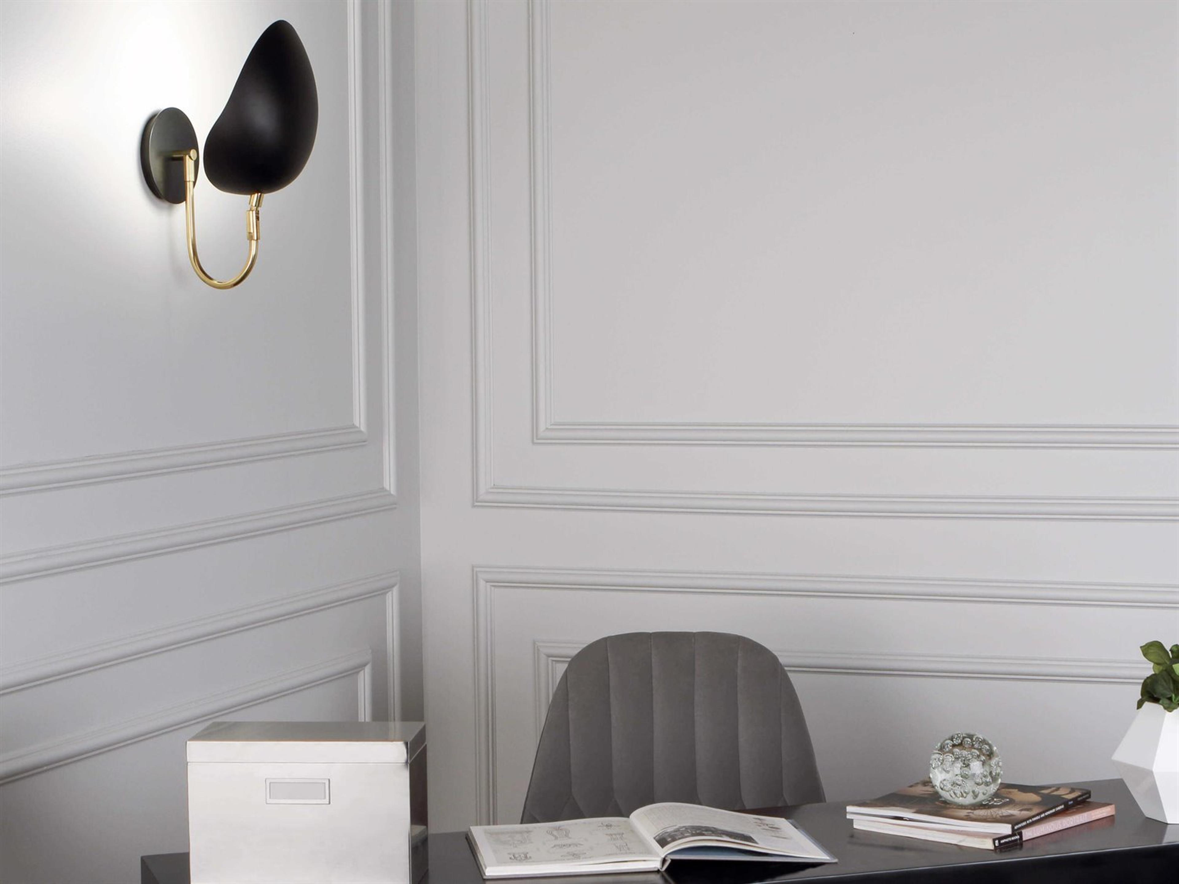 Robert Abbey Rico Espinet Racer 1-Light Modern Brass Matte Black Wall Sconce