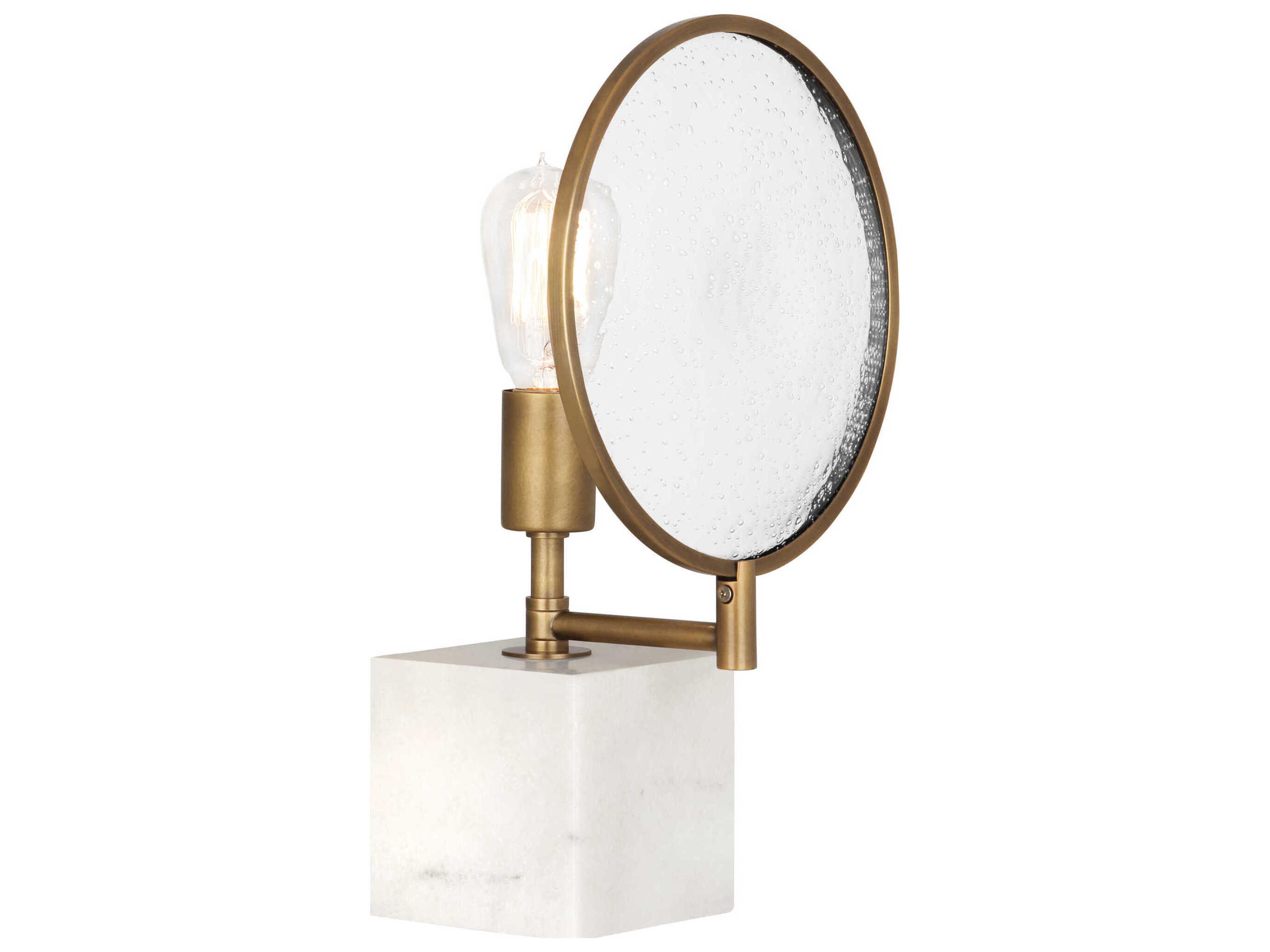Fineas Alabaster Stone Aged Brass Table Lamp