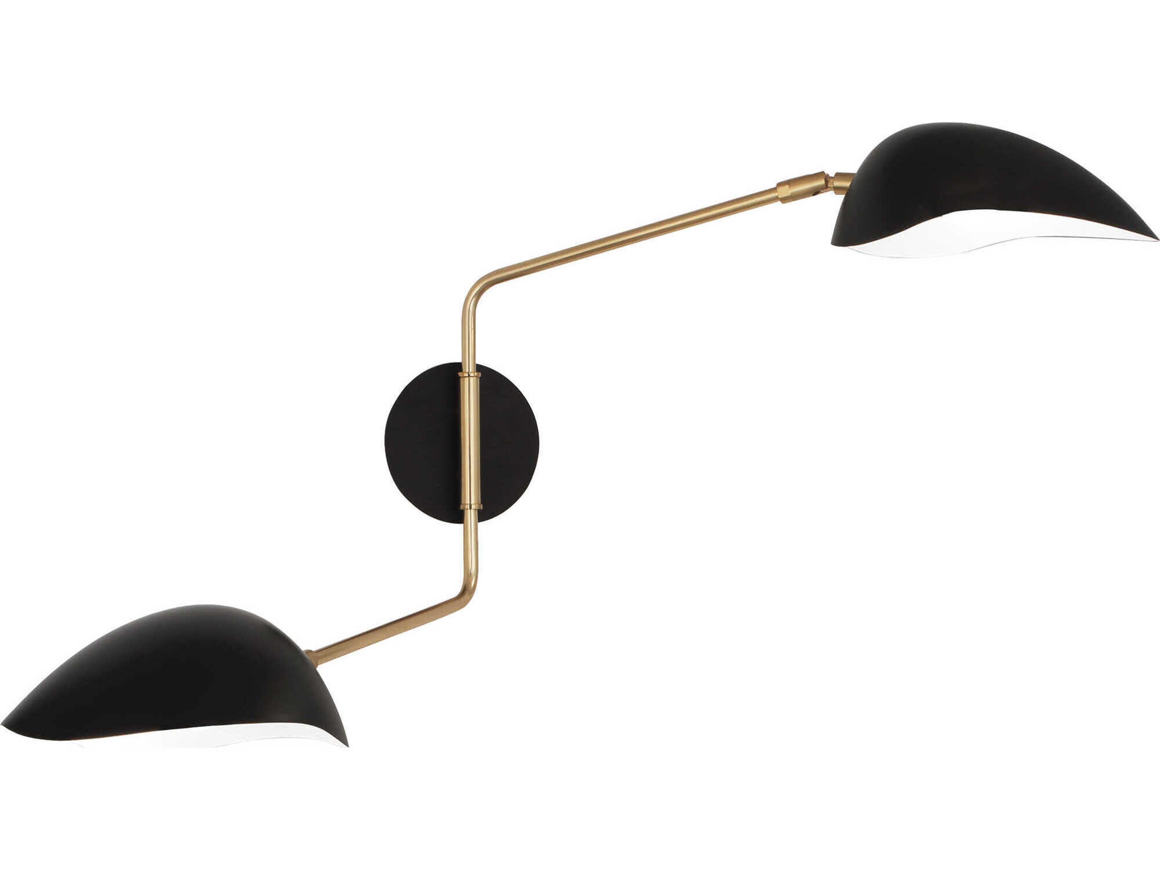 Rico Espinet Racer 2-Light Modern Brass Matte Black Swing Wall Sconce