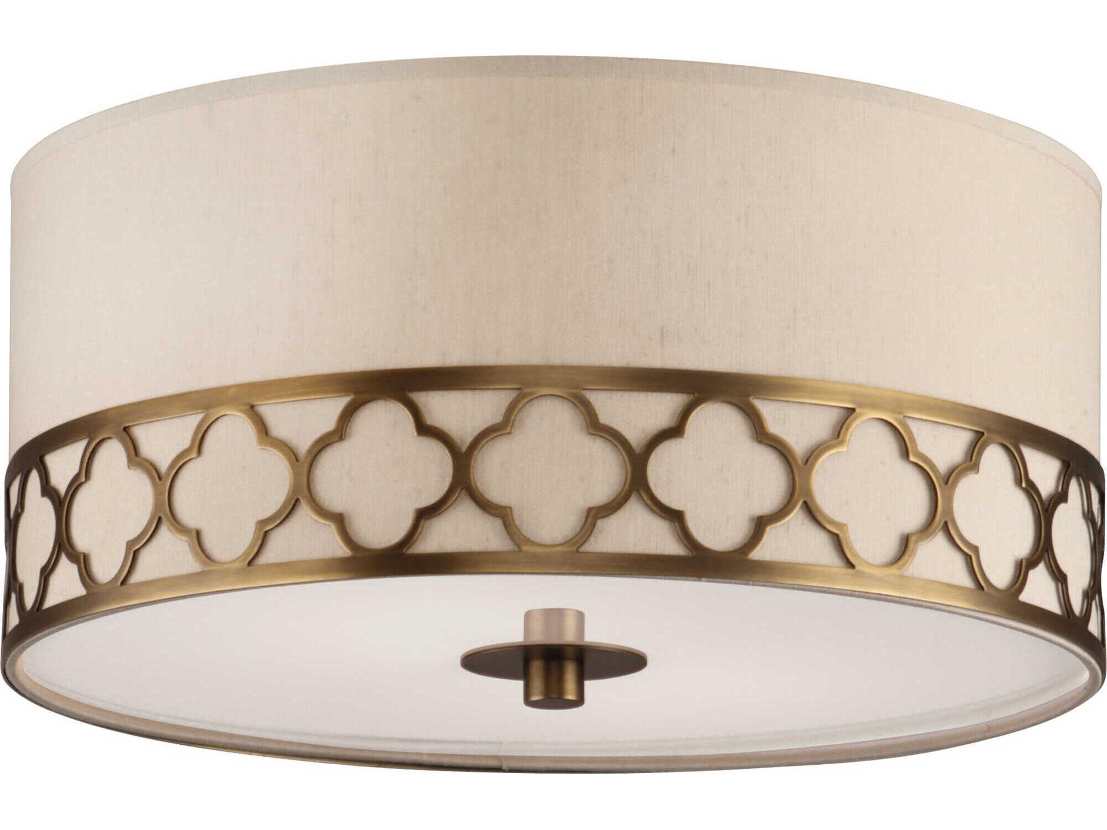 Addison 2-Light Weathered Brass Drum Flush Mount