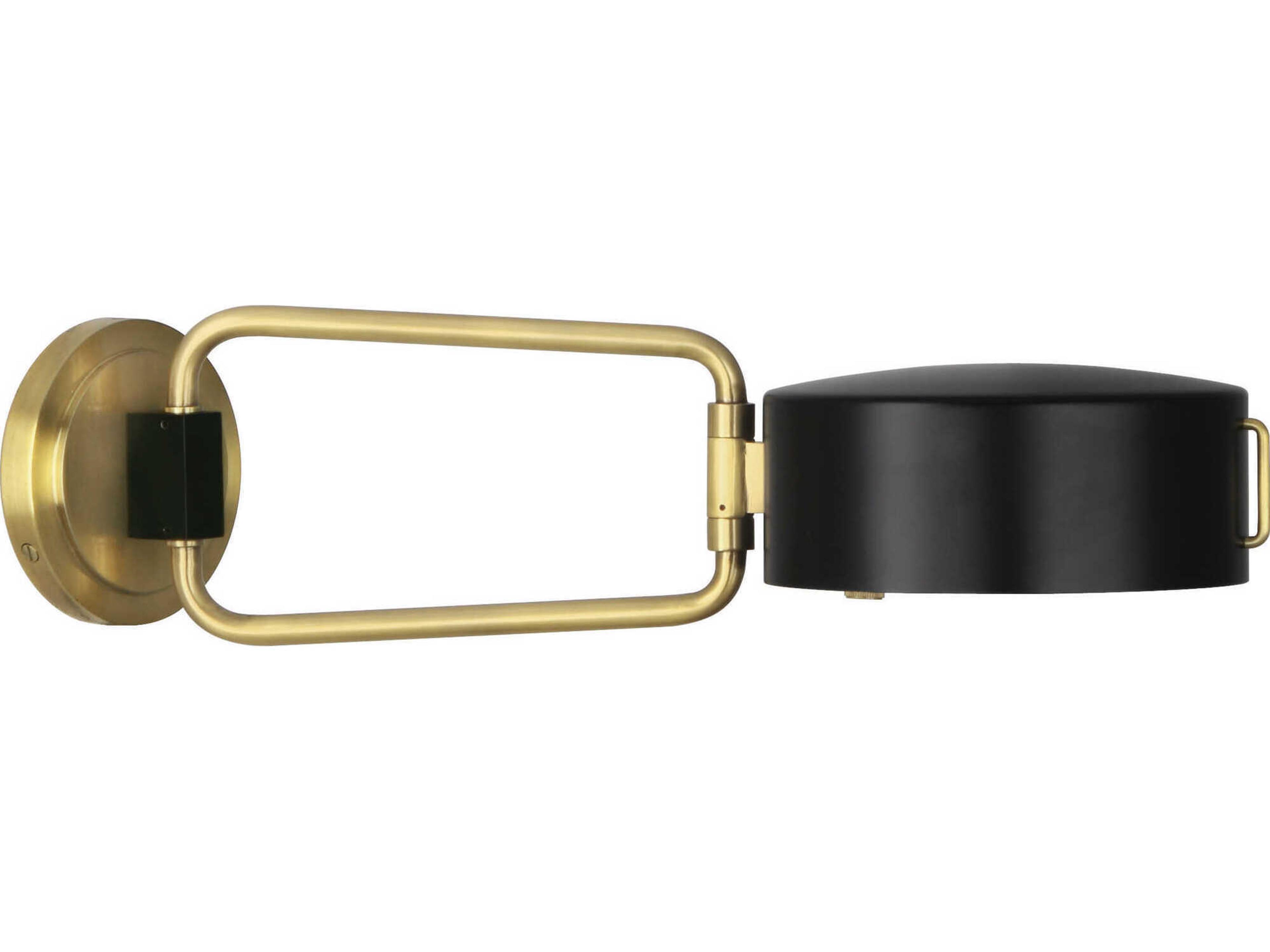 Simon 1-Light Satin Black Modern Brass Swing Wall Sconce