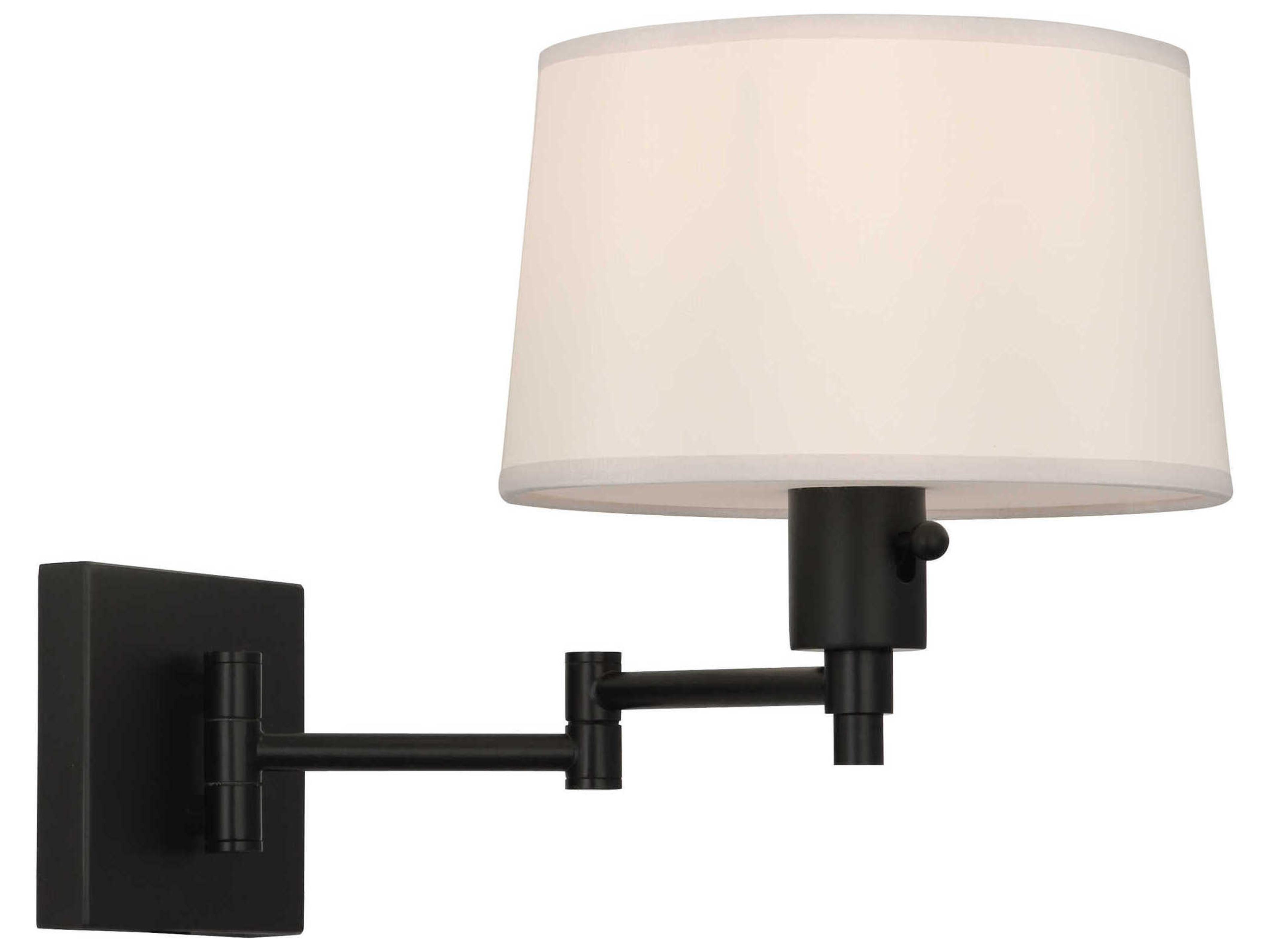 Real Simple 1-Light Matte Black Powder Coat Over Steel Swing Wall Sconce