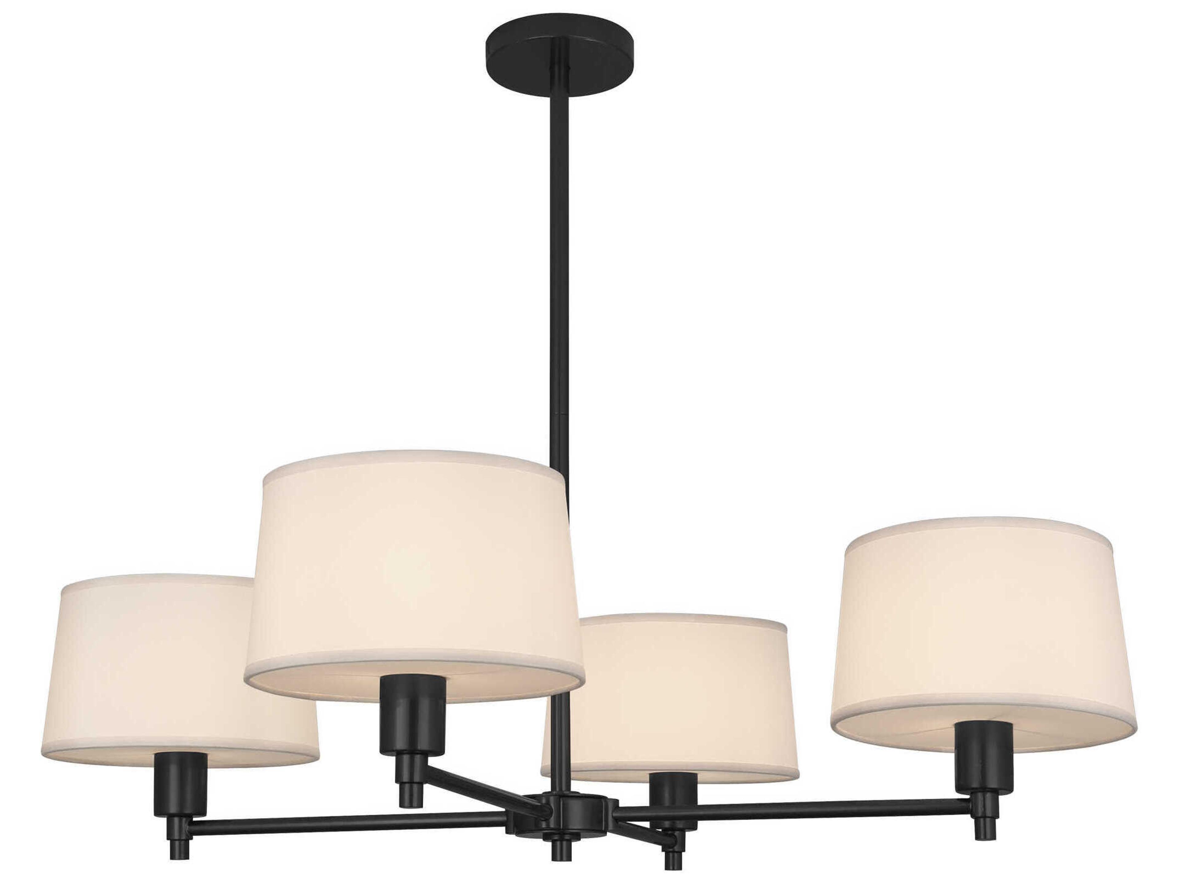 Real Simple 4-Light Matte Black Powder Coat Over Steel Chandelier