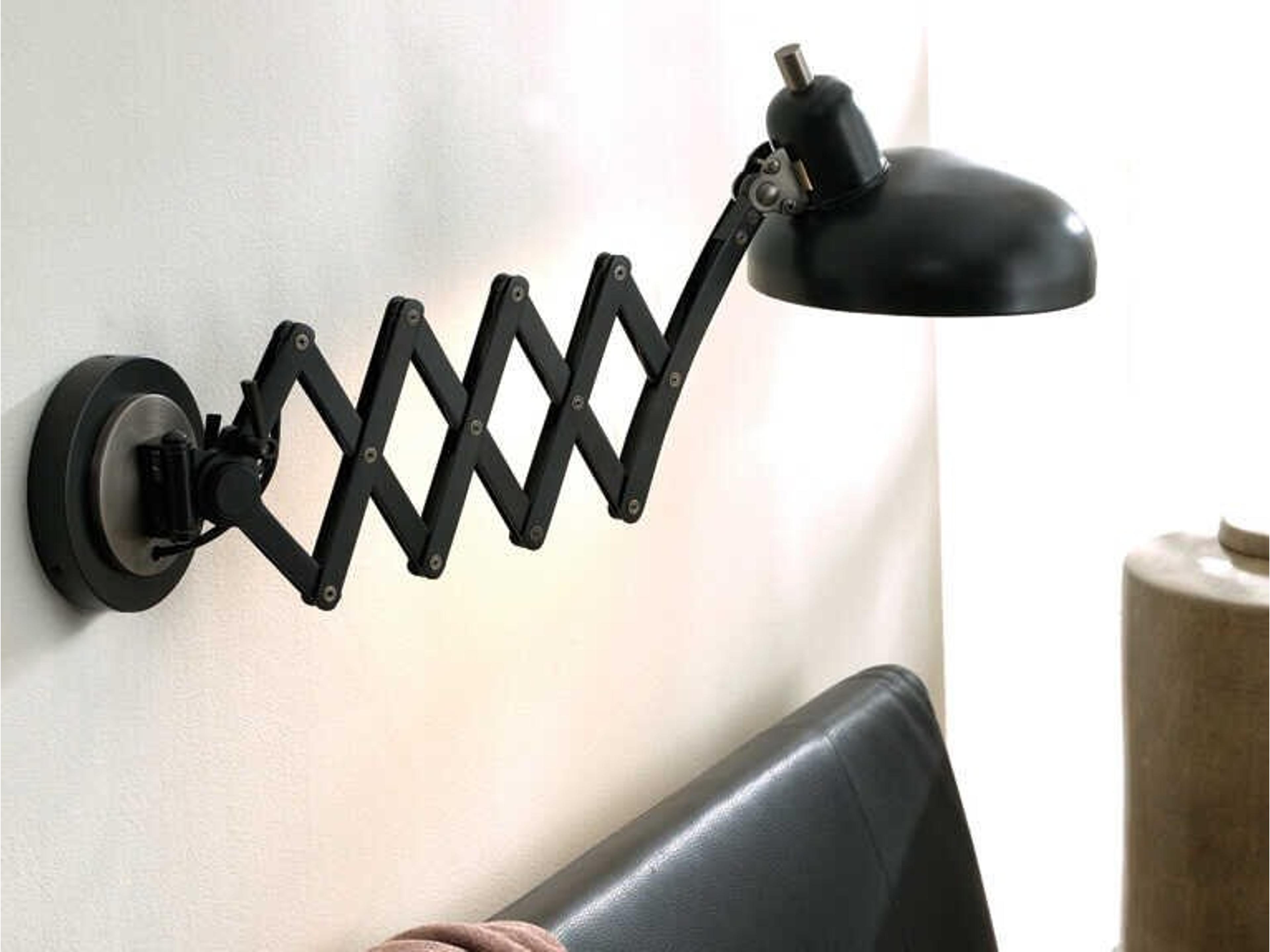 Robert Abbey Bruno 1-Light Lead Bronze Ebonized Nickel Swing Wall Sconce