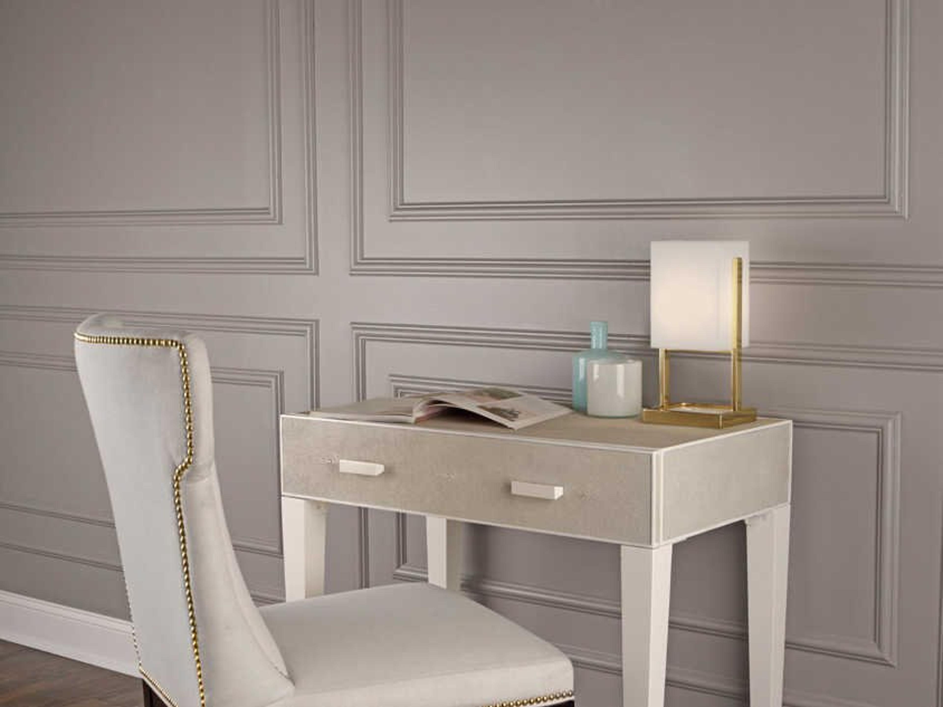 Robert Abbey Nikole Modern Brass White Marble Table Lamp