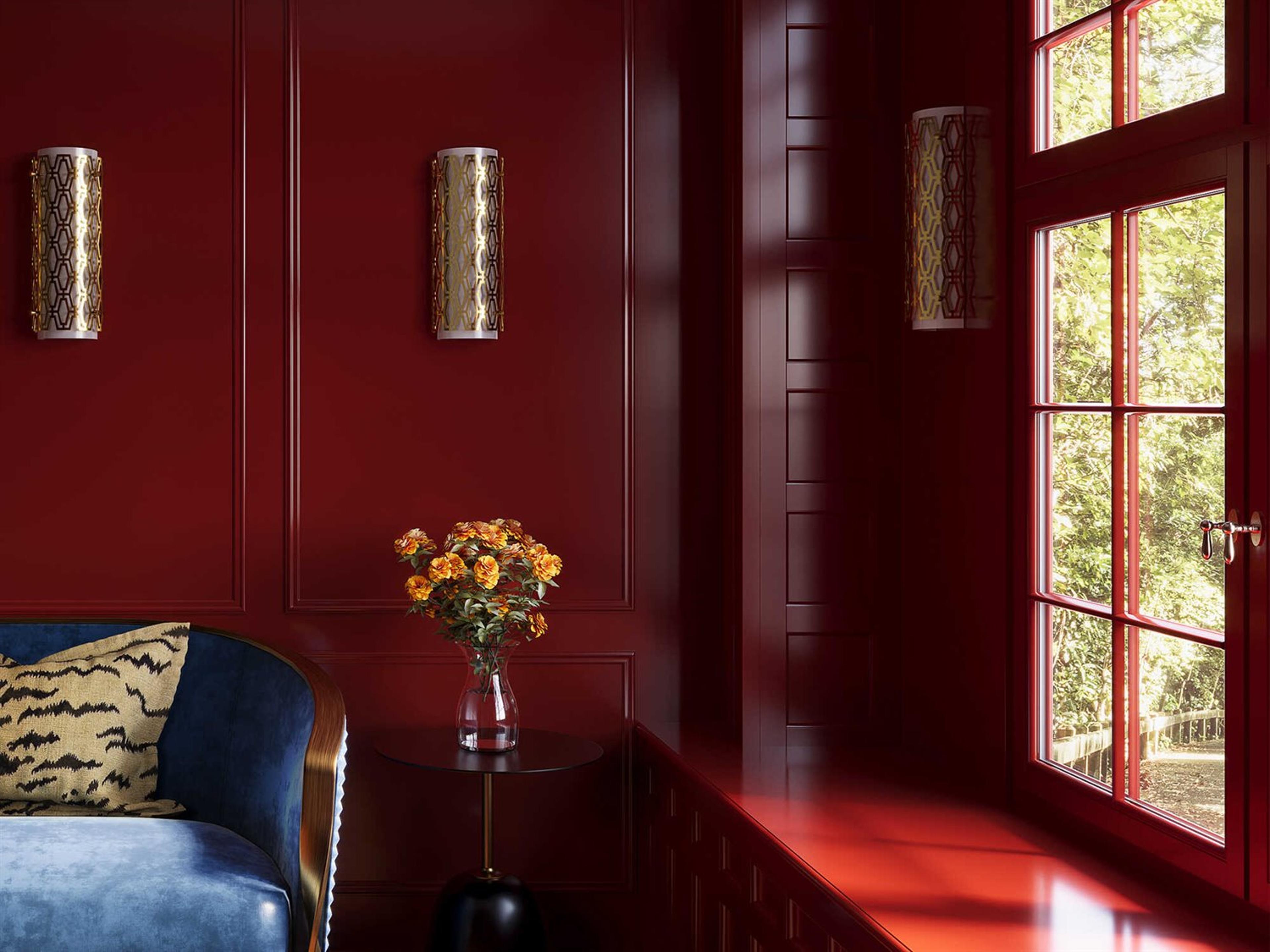 Robert Abbey Marcel 2-Light Modern Brass Frosted Cased White Glass Wall Sconce