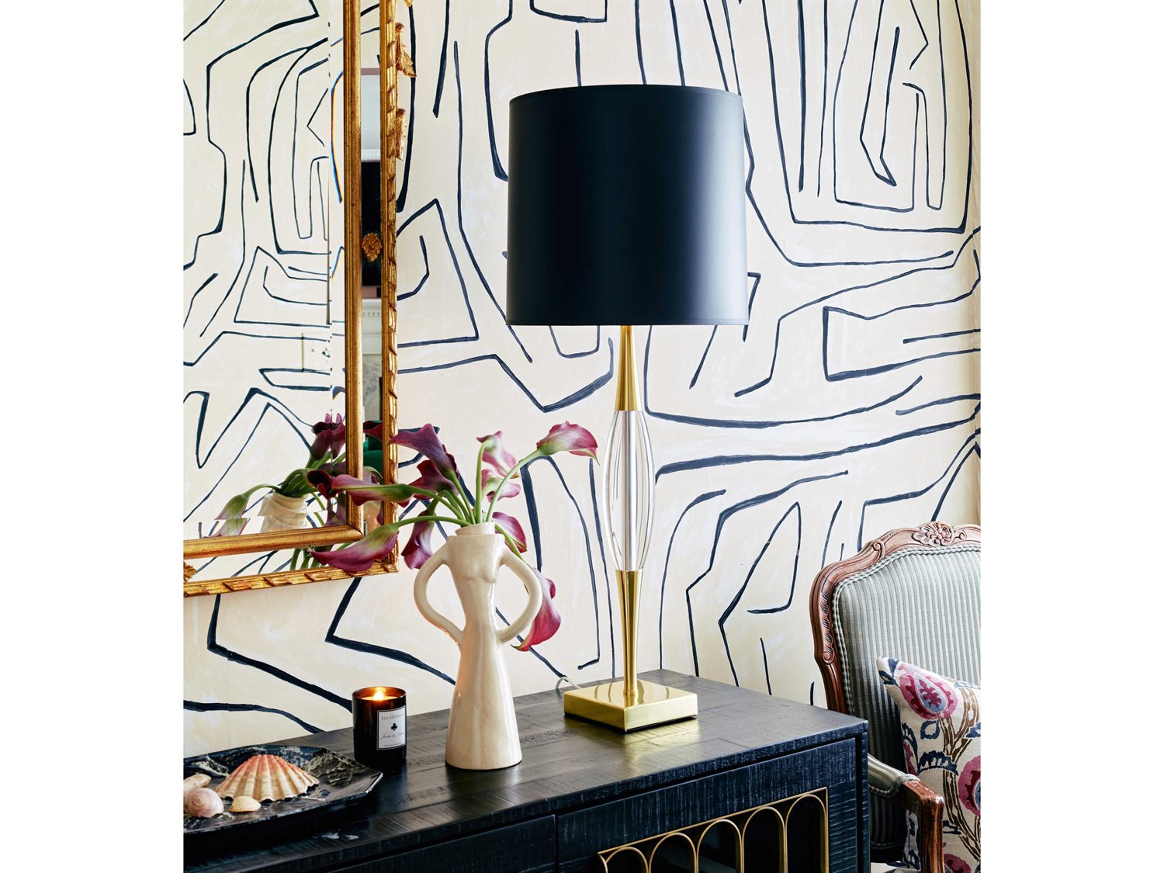 Robert Abbey Juno Modern Brass Clear Crystal Buffet Lamp