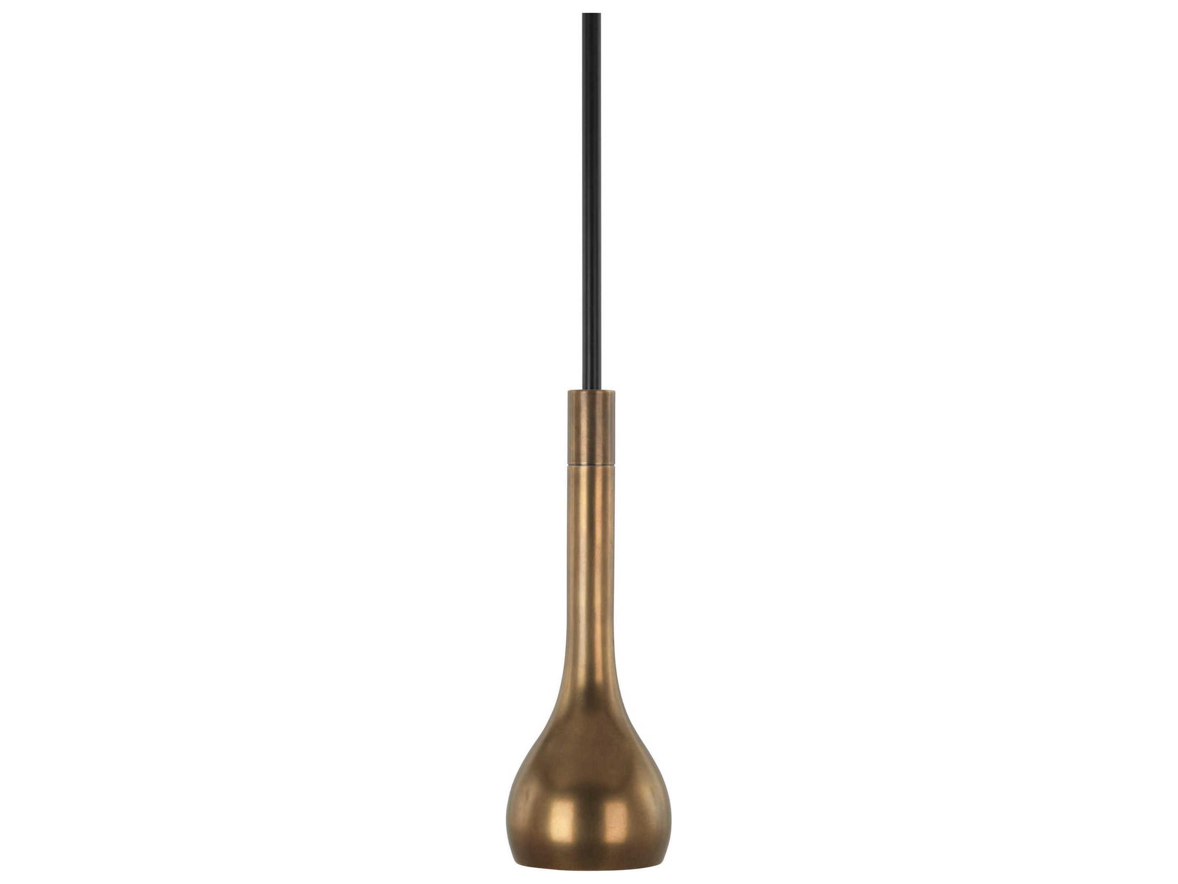 Axis 1-Light Aged Brass Cocoa Brown Mini Pendant