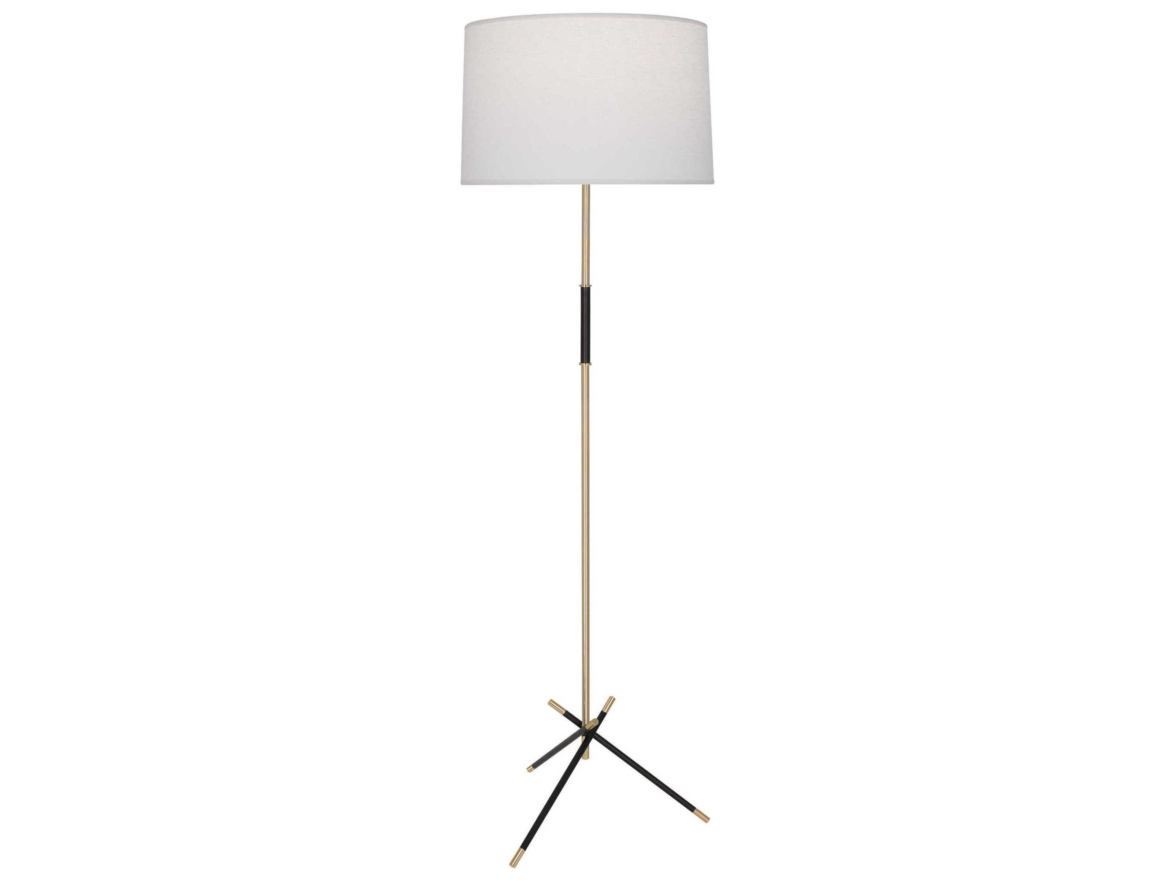 Thatcher Modern Brass Matte Black Floor Lamp