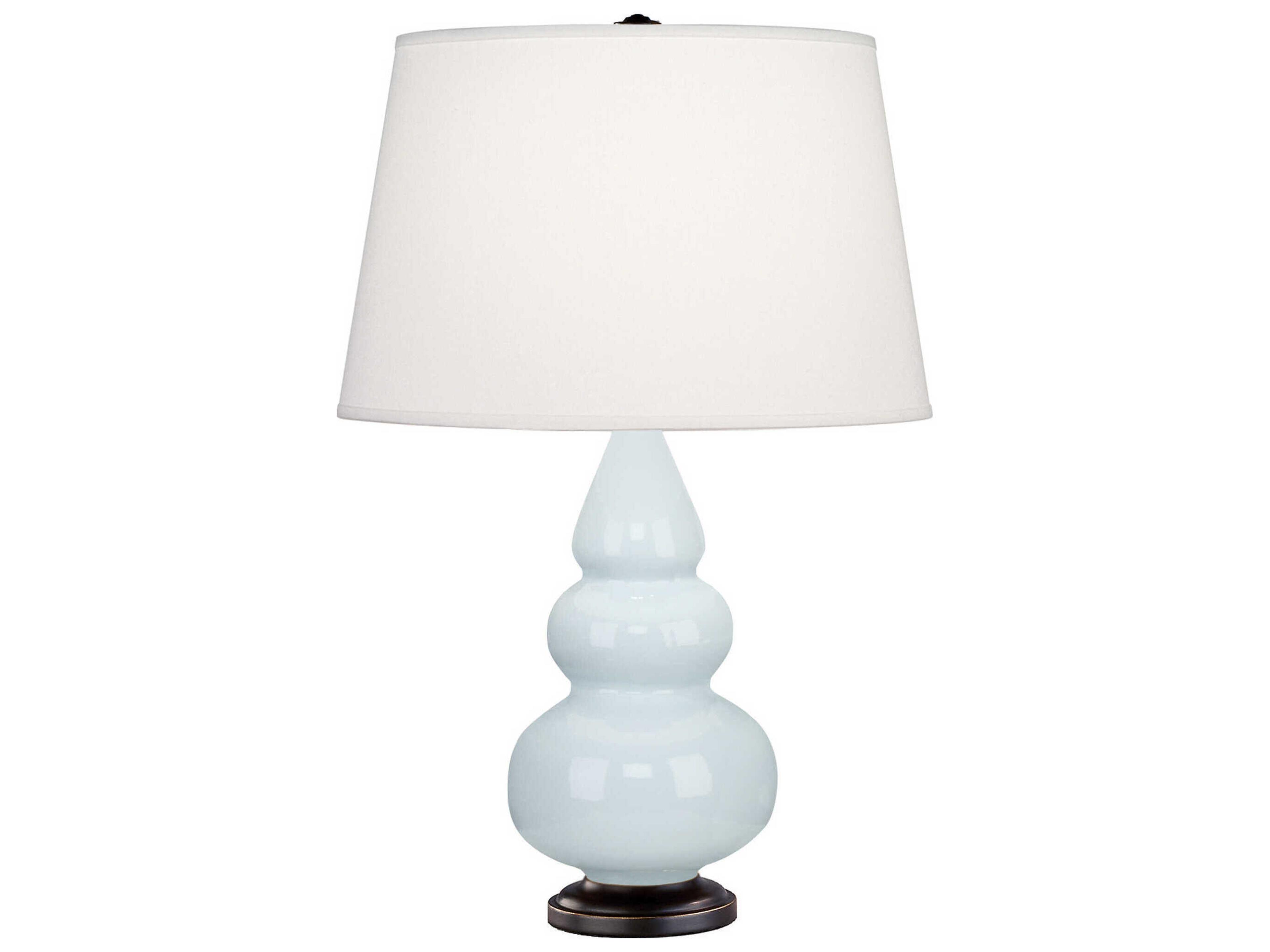 Robert Abbey Small Triple Gourd Baby Blue Glazed Table Lamp