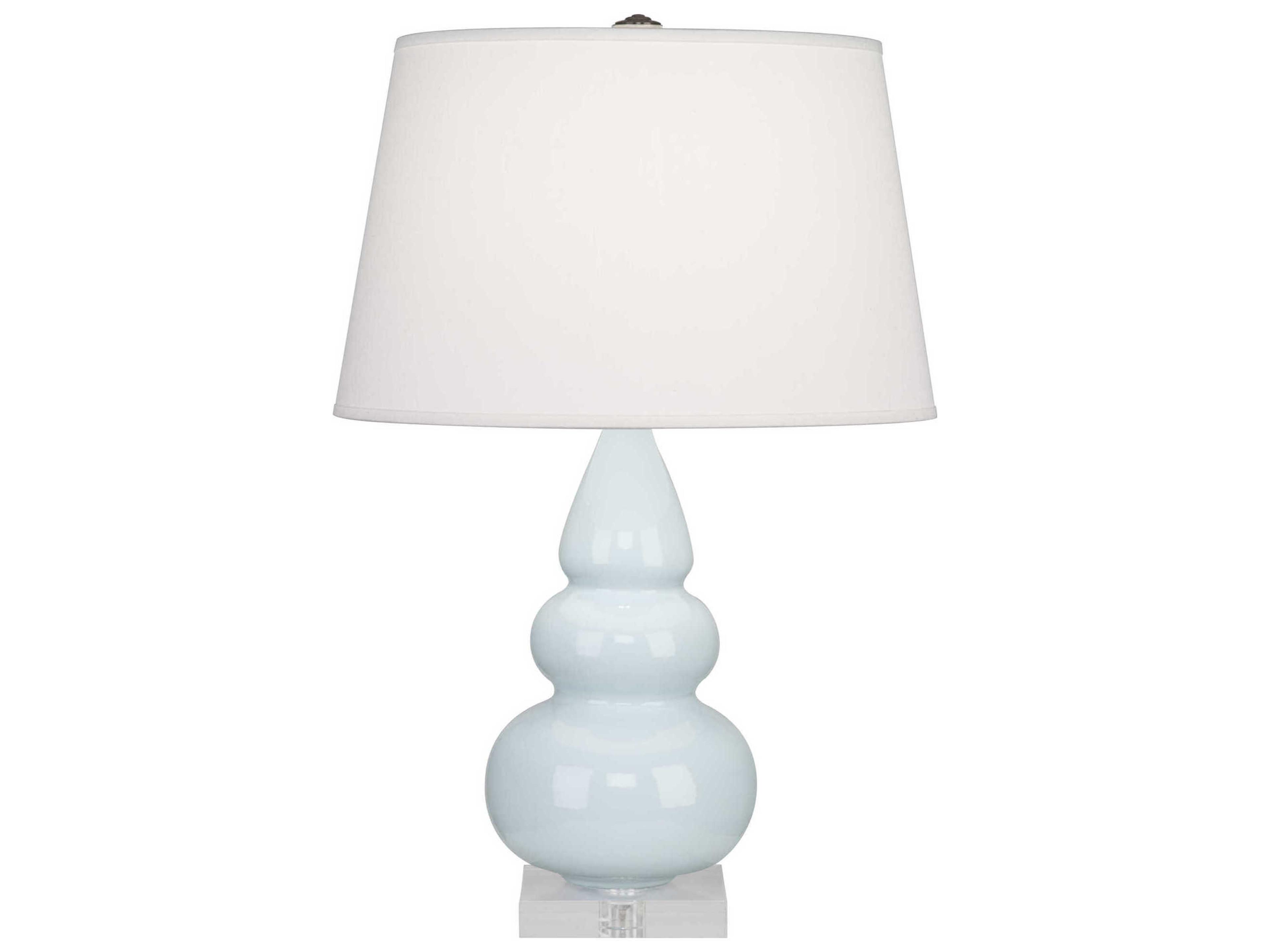 Robert Abbey Small Triple Gourd Baby Blue Glazed Table Lamp