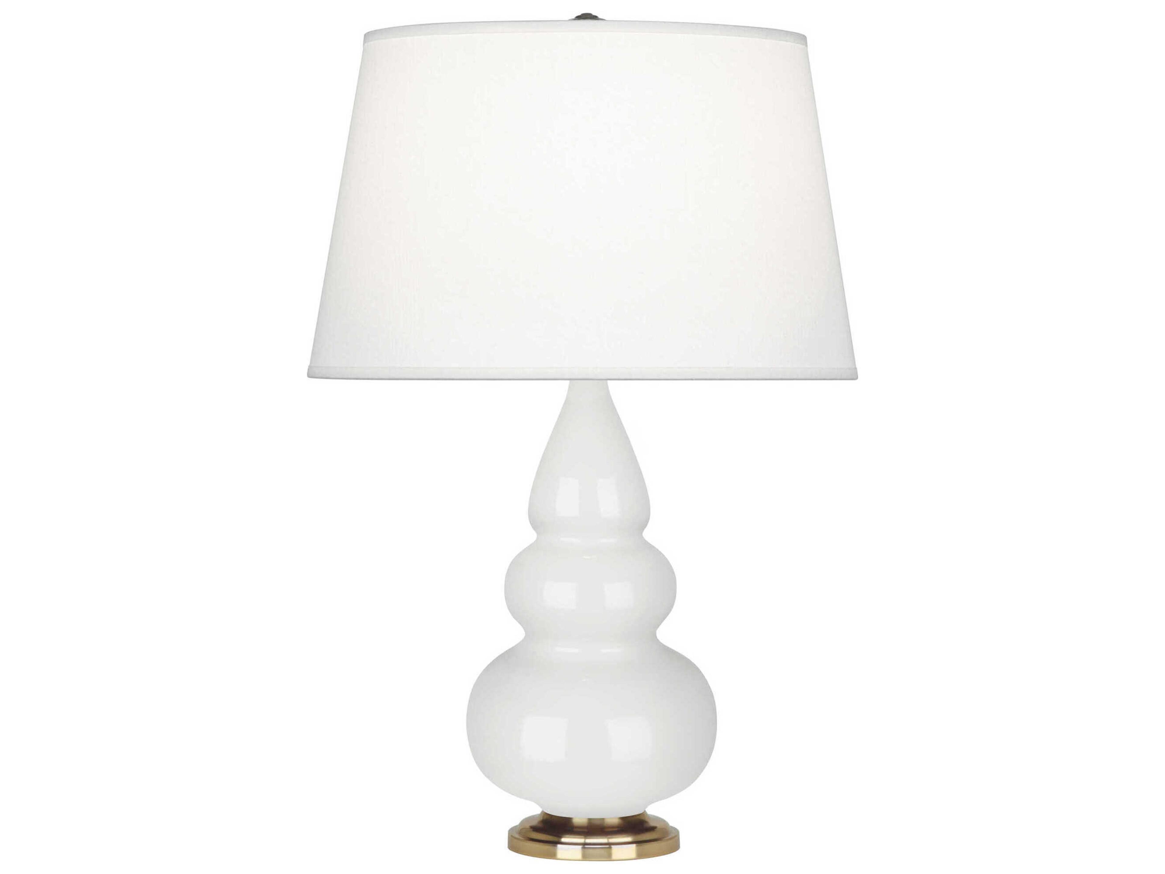 Small Triple Gourd Lily Glazed White Table Lamp