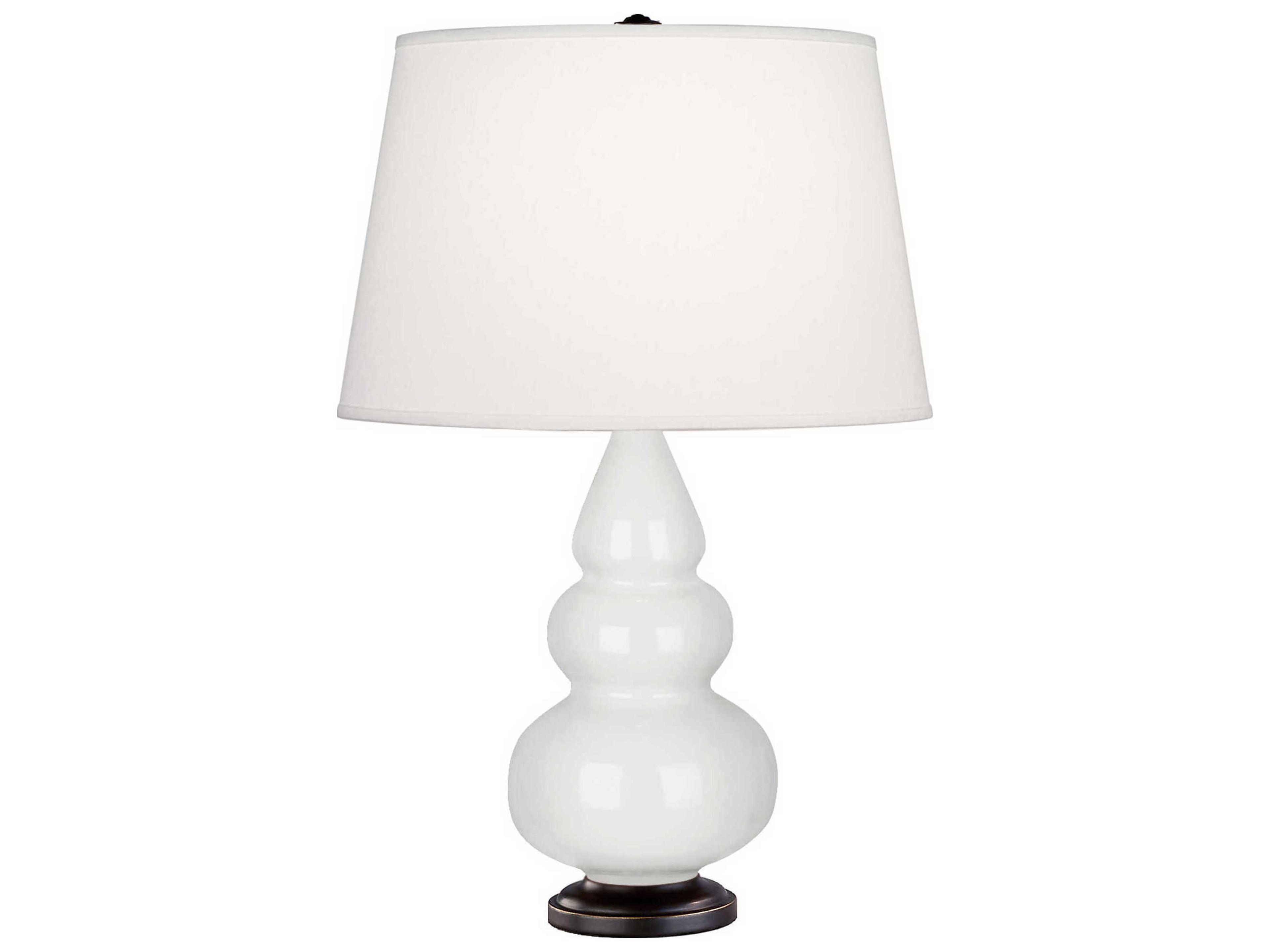 Robert Abbey Small Triple Gourd Lily Glazed White Table Lamp