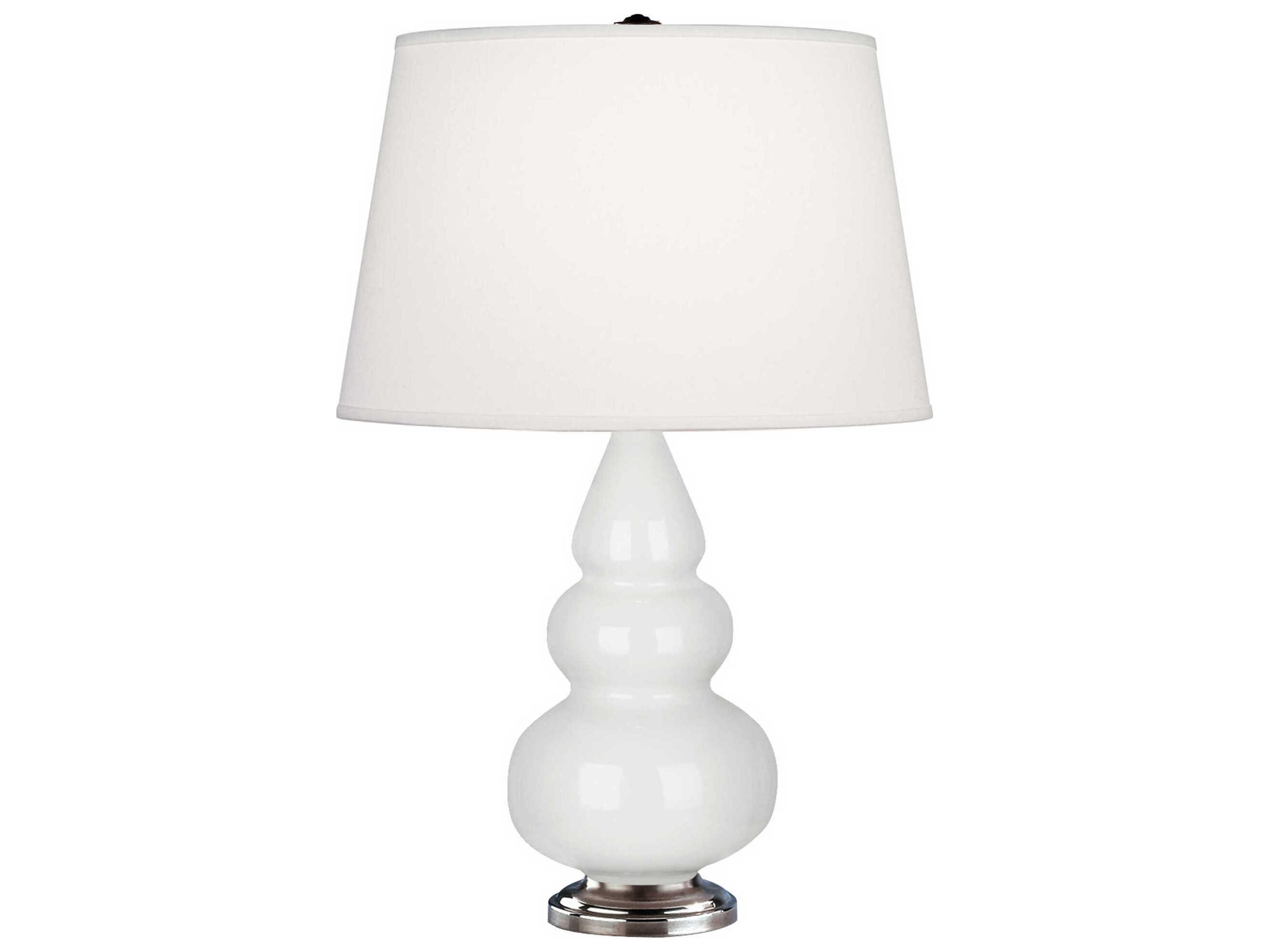 Robert Abbey Small Triple Gourd Lily Glazed White Table Lamp