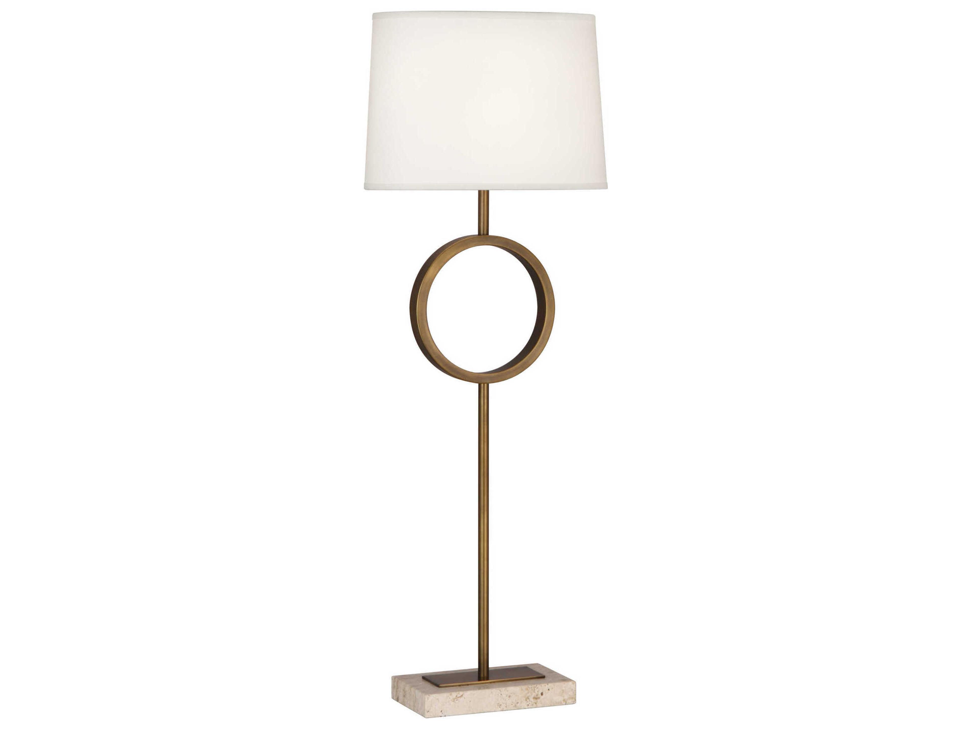 Logan Aged Brass Travertine Stone Buffet Lamp