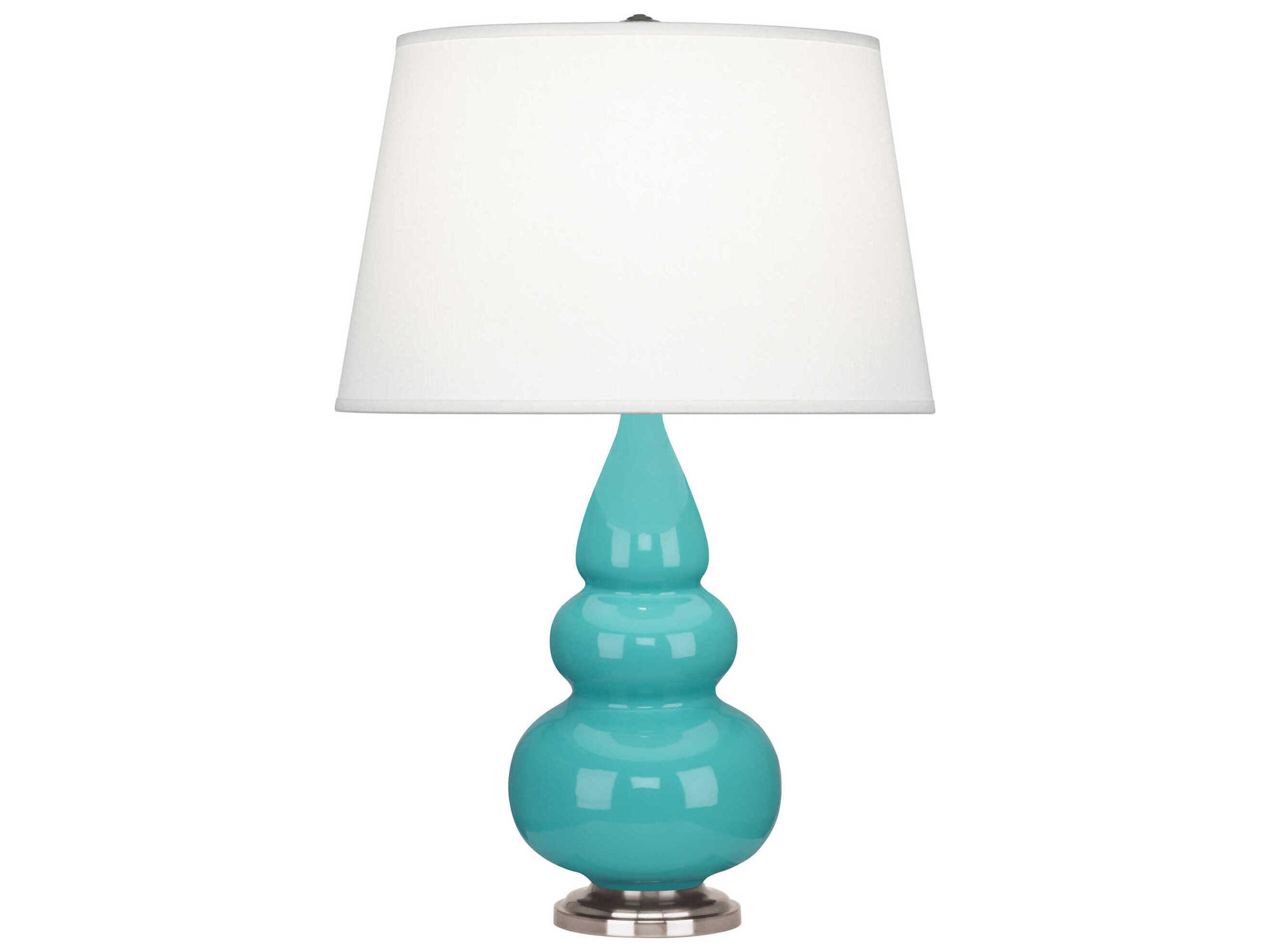 Robert Abbey Small Triple Gourd Egg Blue Glazed Table Lamp