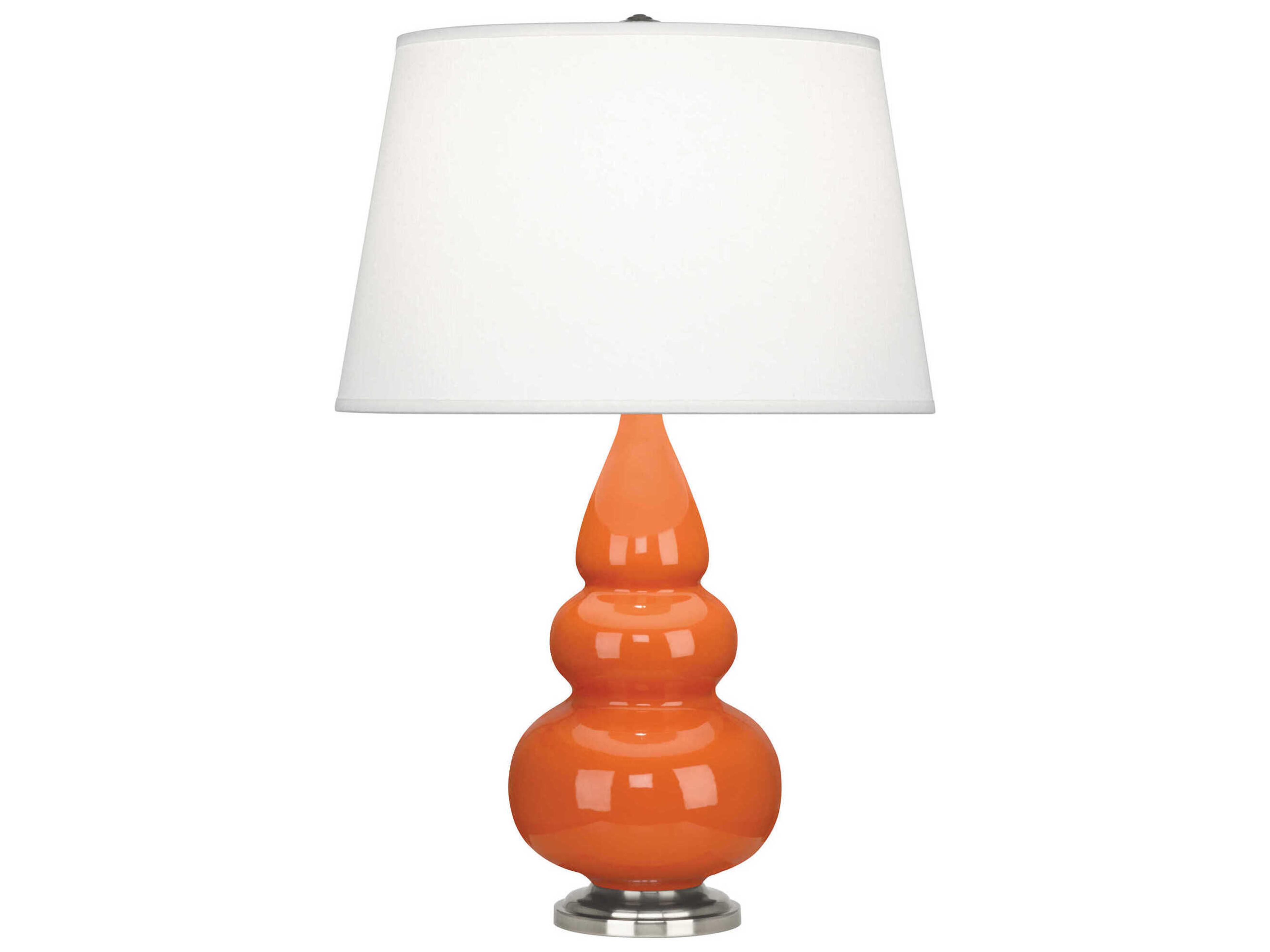 Robert Abbey Small Triple Gourd Pumpkin Glazed Orange Table Lamp