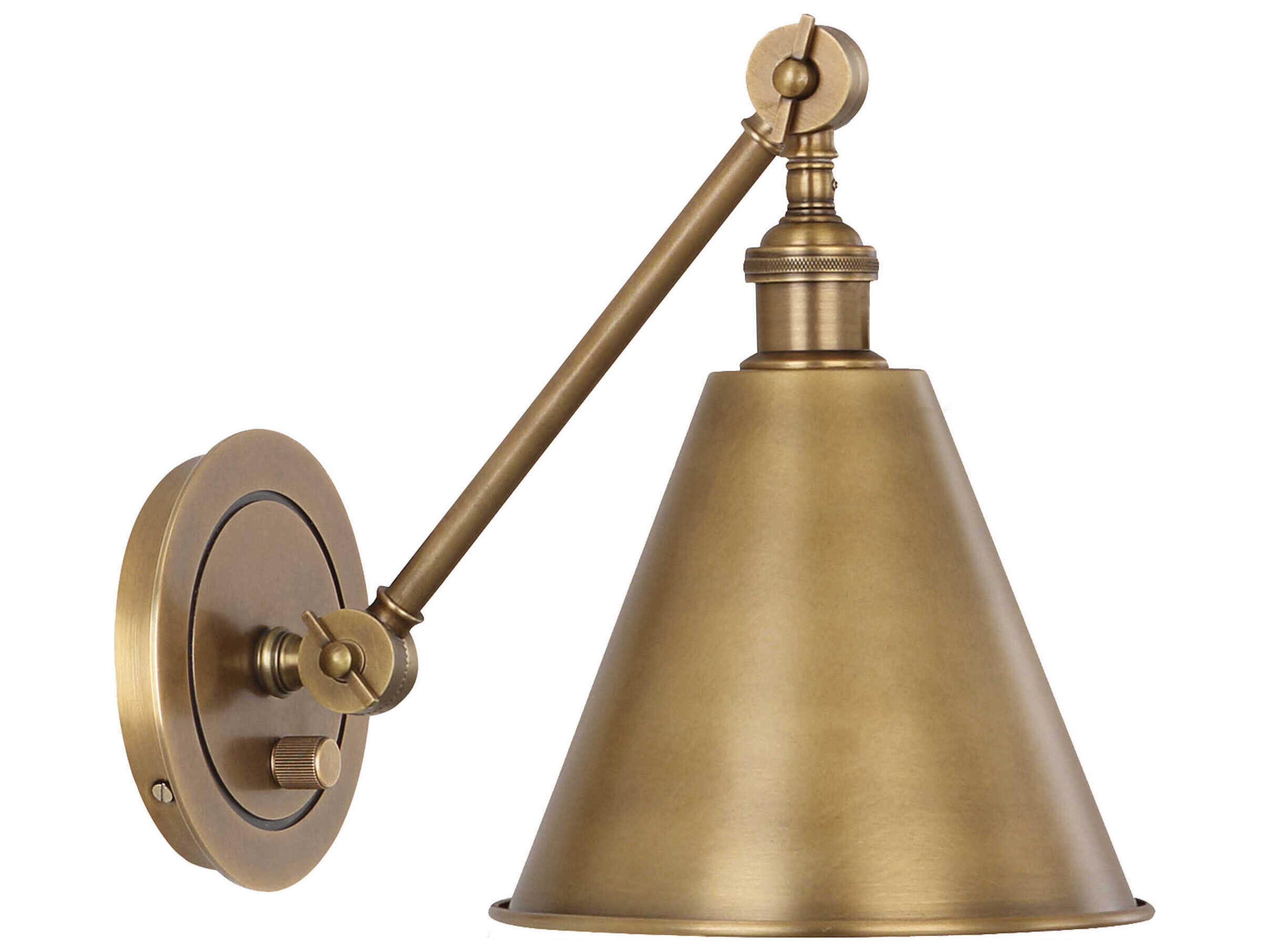 Alloy 1-Light Warm Brass Swing Wall Sconce