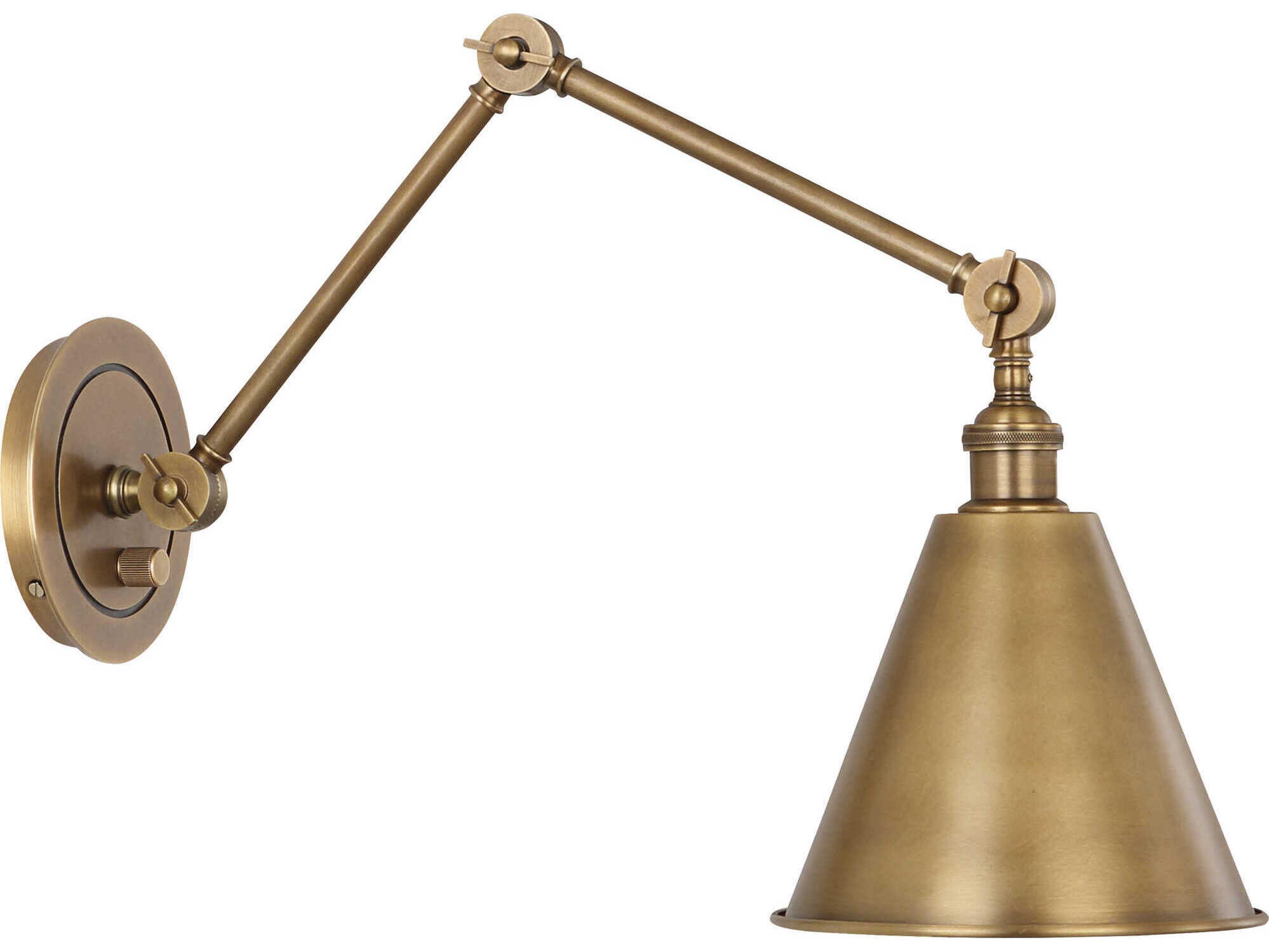 Alloy 1-Light Warm Brass Swing Wall Sconce