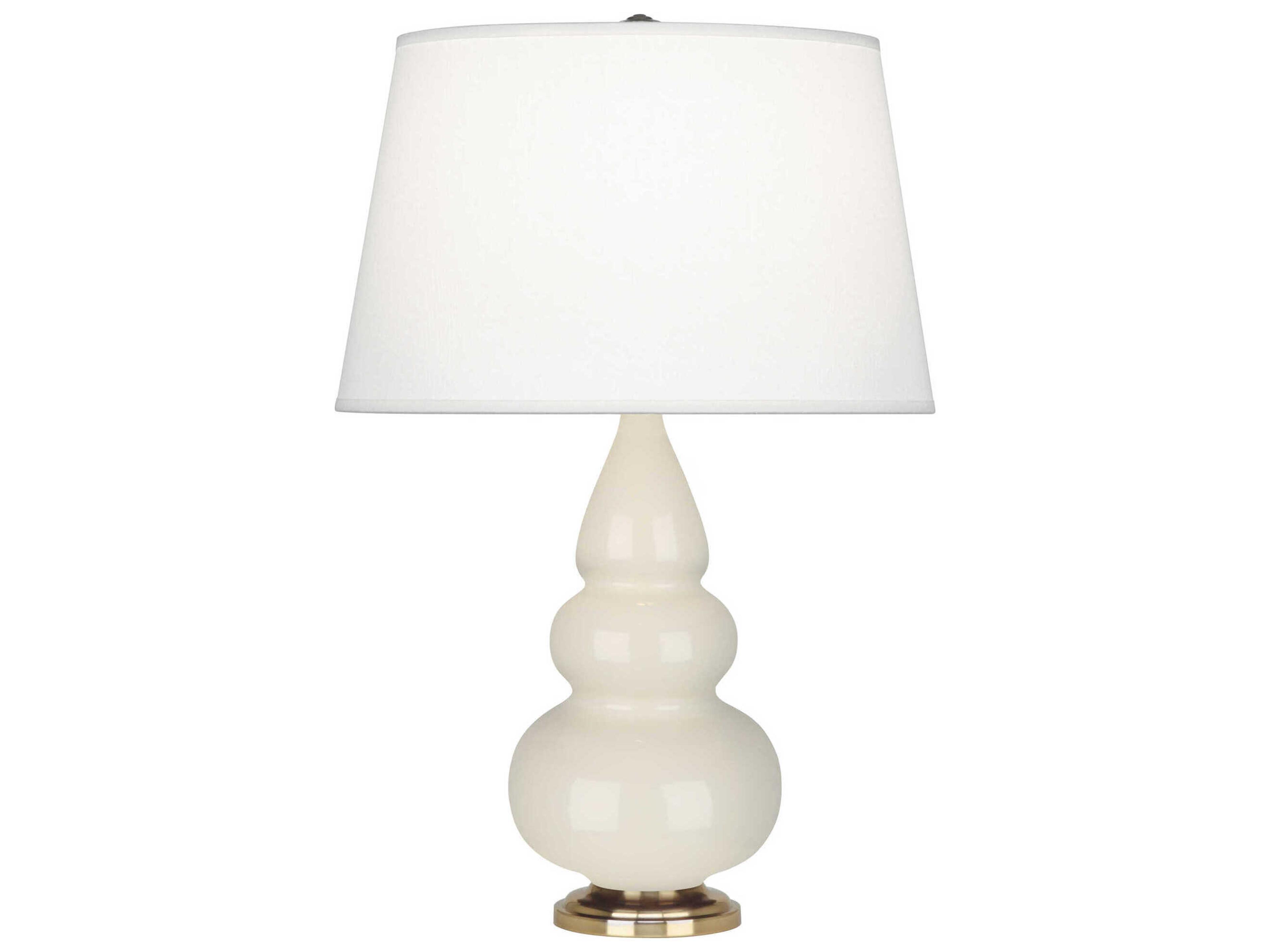 Small Triple Gourd Bone Glazed White Table Lamp