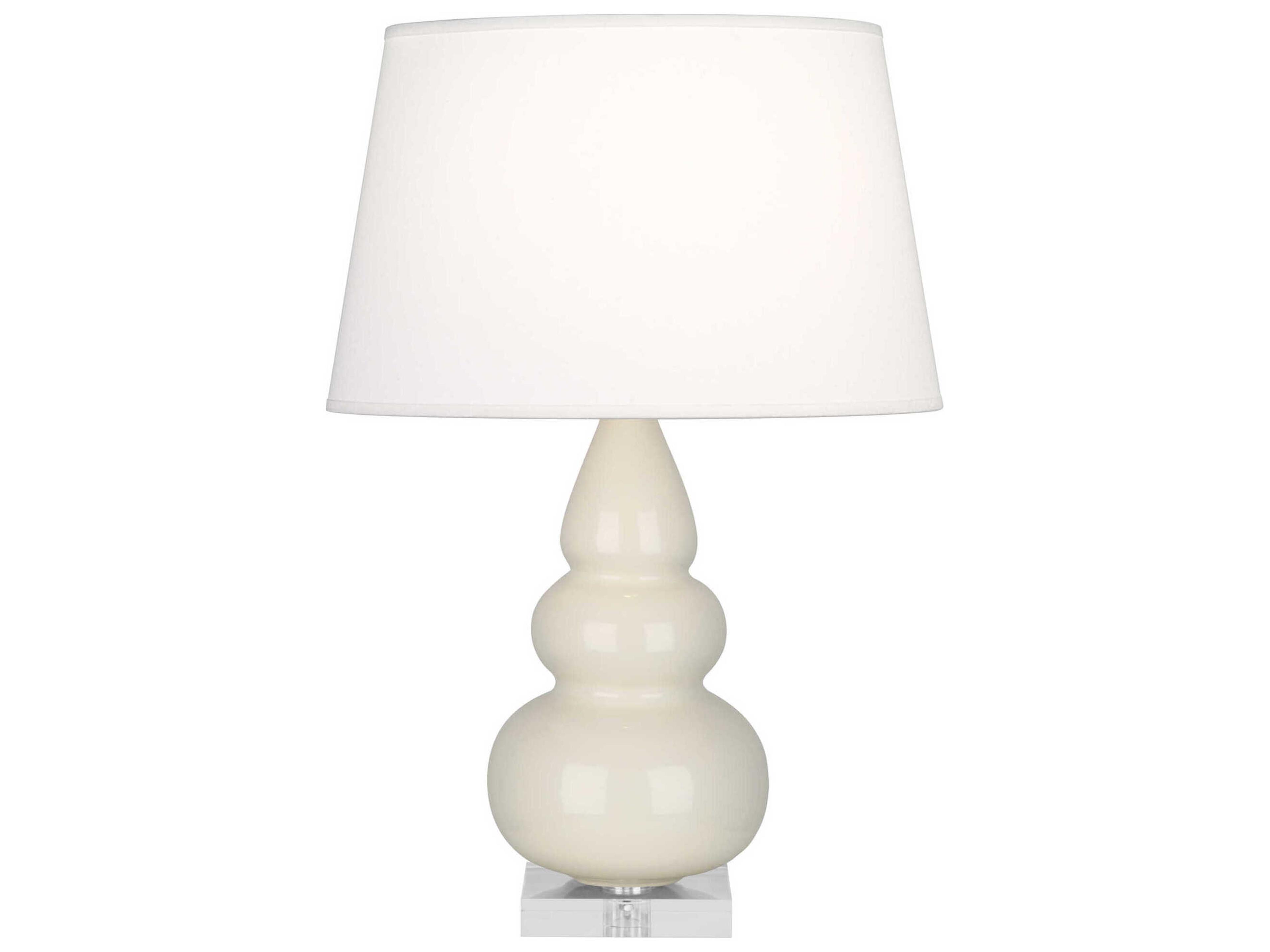 Robert Abbey Small Triple Gourd Bone Glazed White Table Lamp