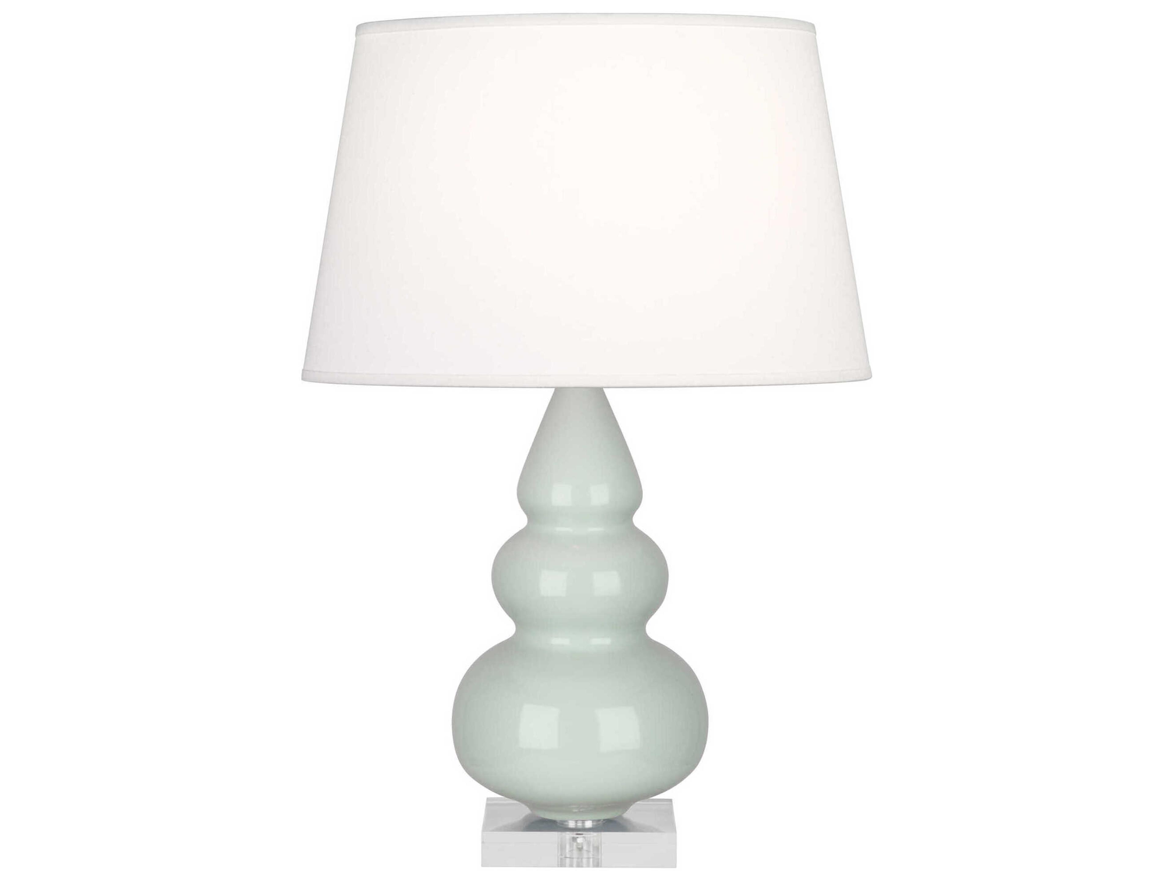 Robert Abbey Small Triple Gourd Celadon Glazed Green Table Lamp